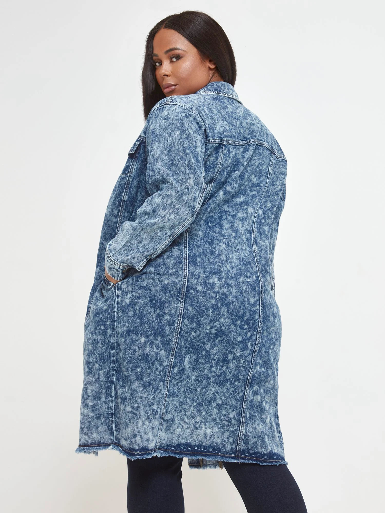Cara Tie Dye Maxi Trucker Jacket - Image 3