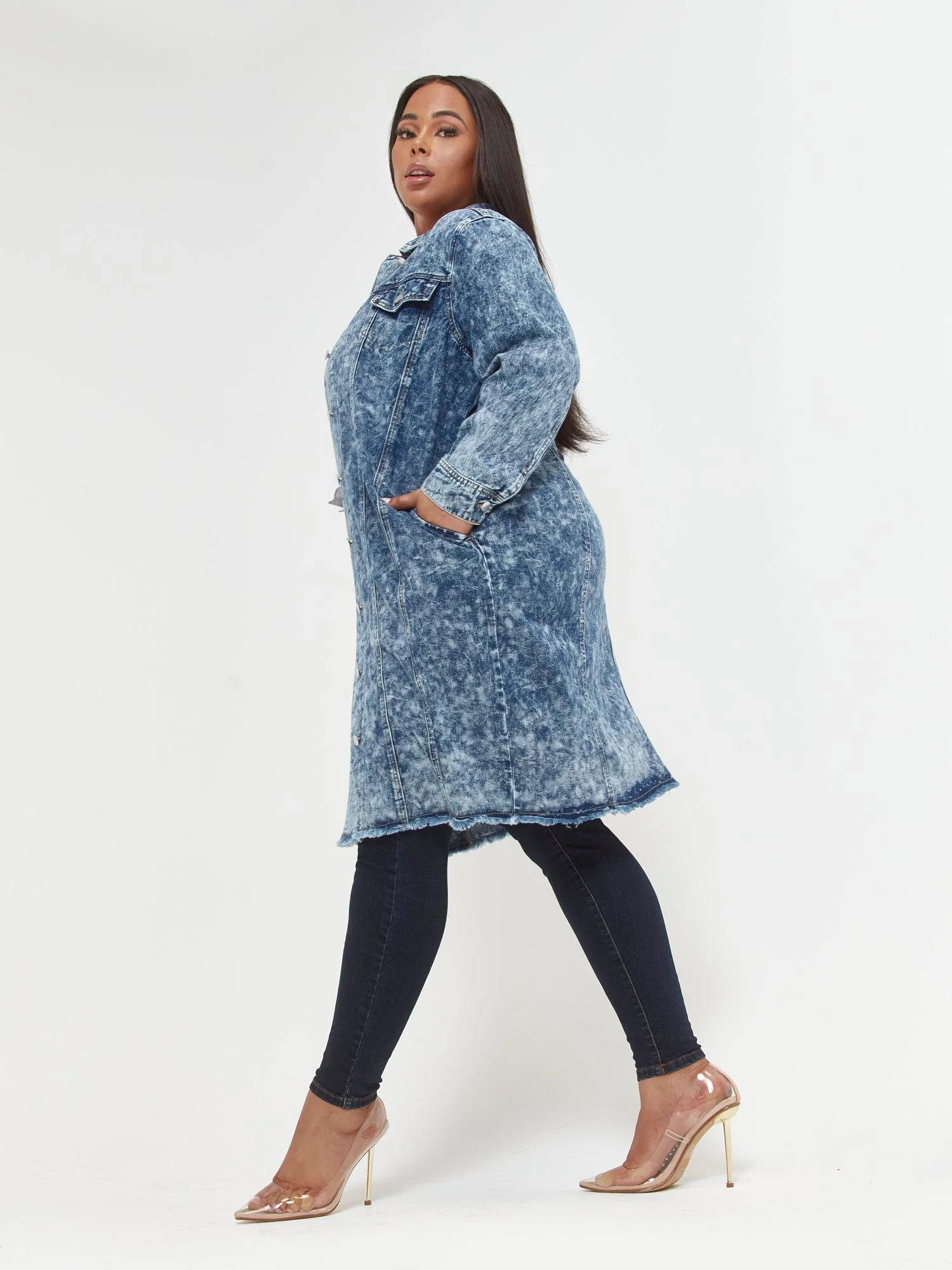 Cara Tie Dye Maxi Trucker Jacket - Image 6