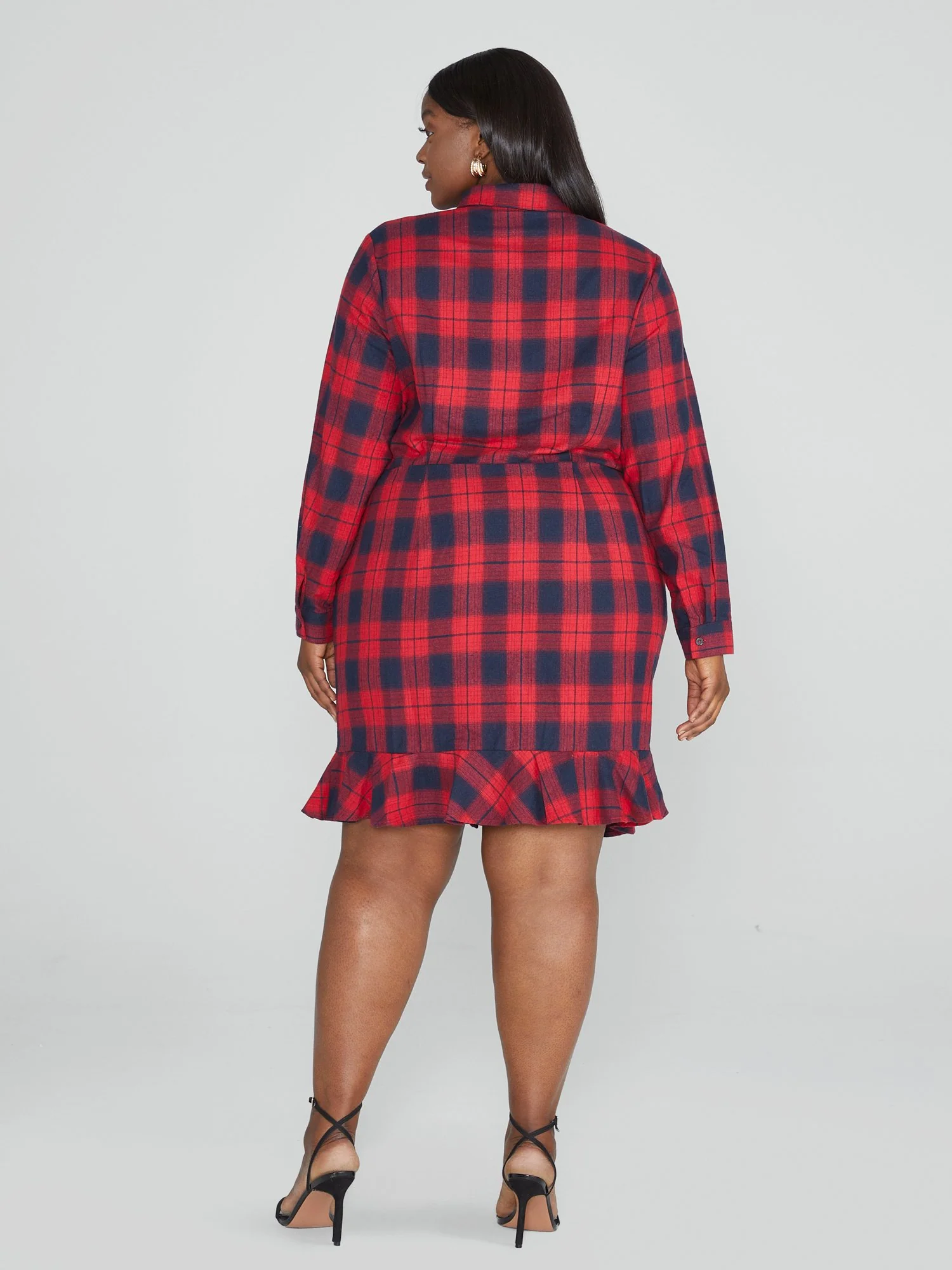 Carissa Ruched Plaid Dress - Image 4