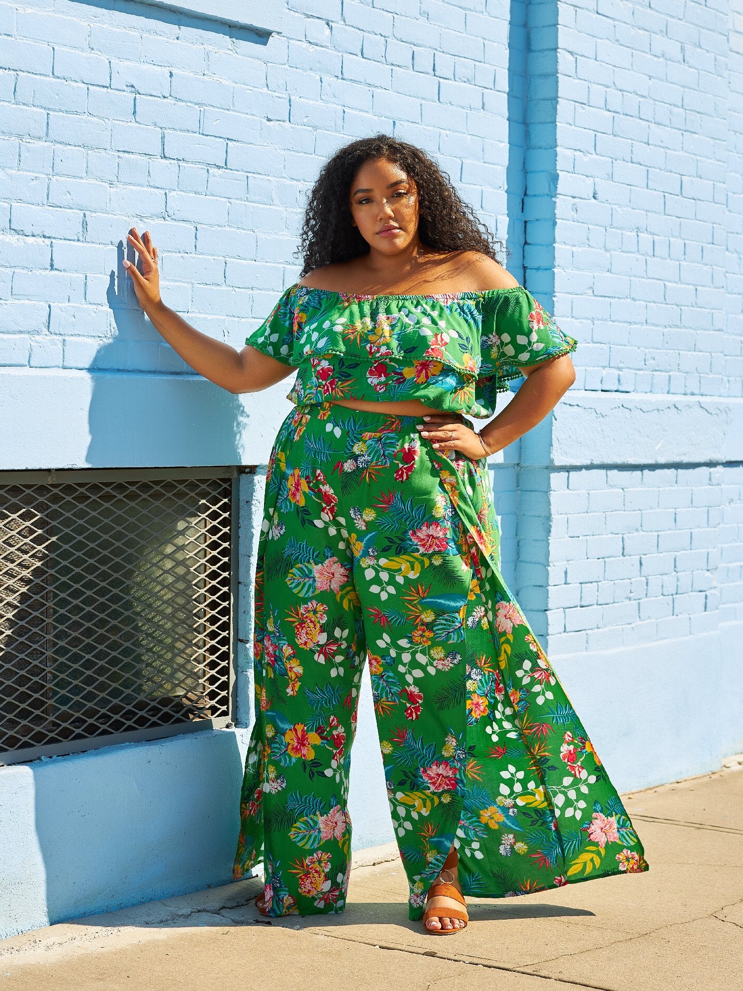 Carmen Off The Shoulder Tropical Print Blouse - Image 3
