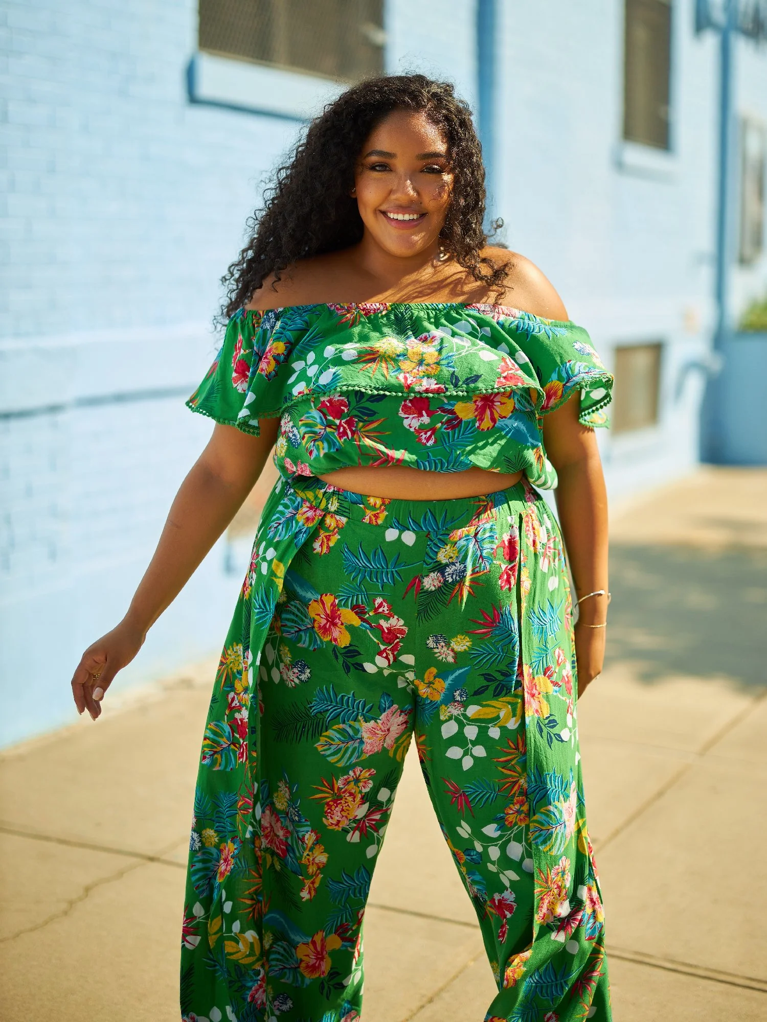 Carmen Off The Shoulder Tropical Print Blouse - Image 4