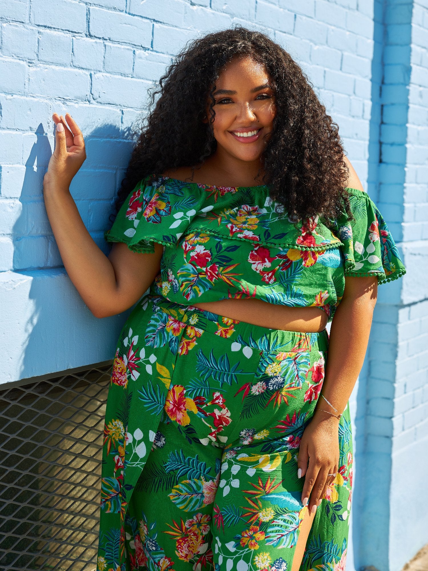 Carmen Off The Shoulder Tropical Print Blouse - Image 5