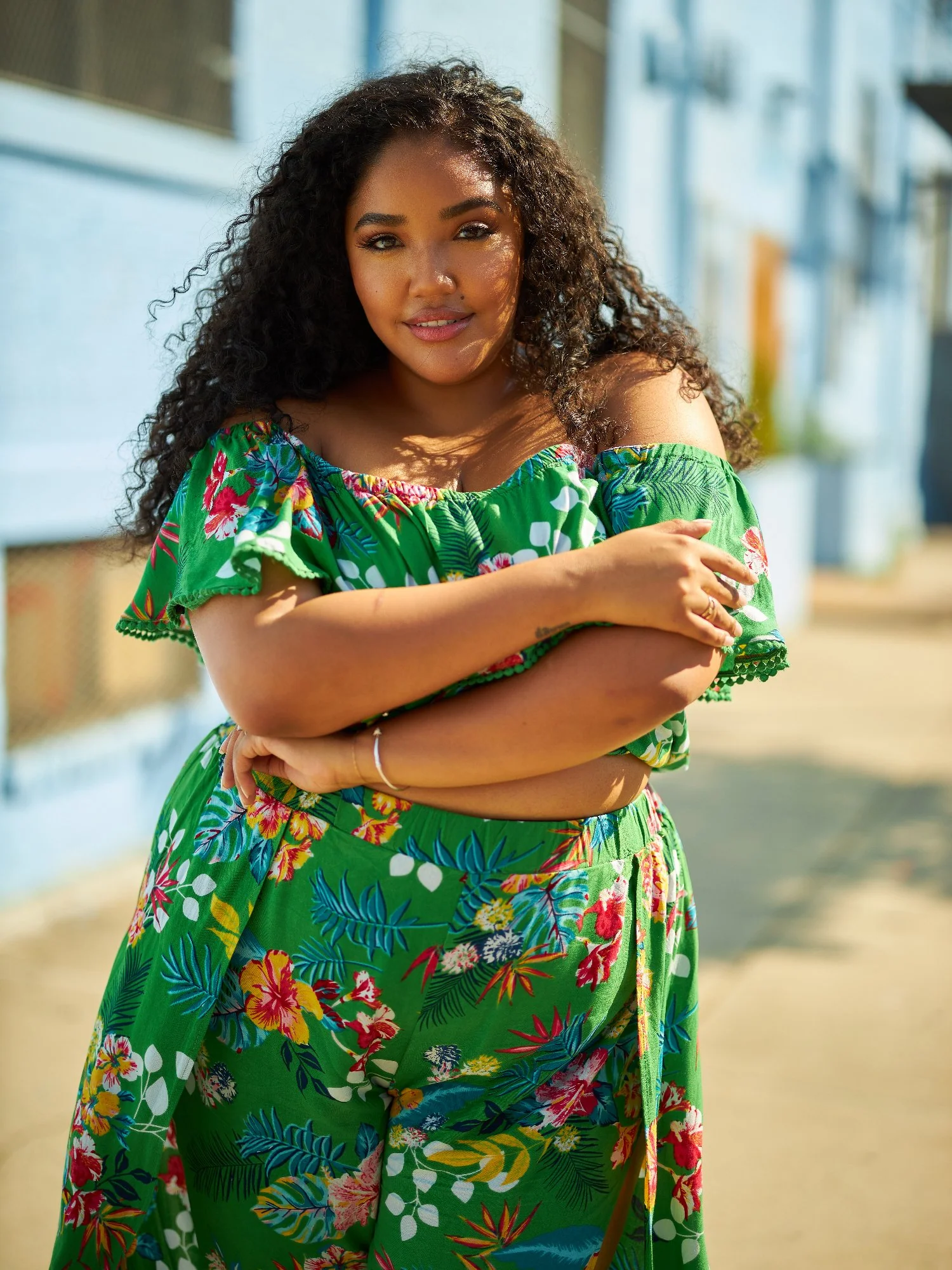 Carmen Off The Shoulder Tropical Print Blouse - Image 7