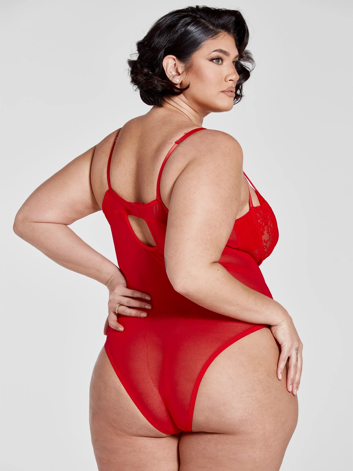 Carol Mesh Lace Strappy Bodysuit - Image 3
