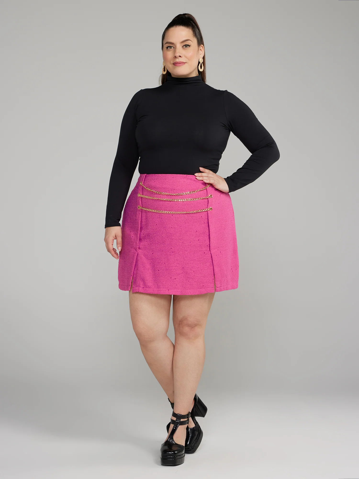 Chain Detail Mini Skirt - Image 4