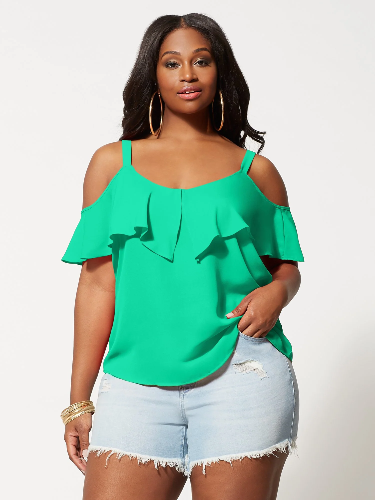 Chandra Cold-Shoulder Top - Image 2
