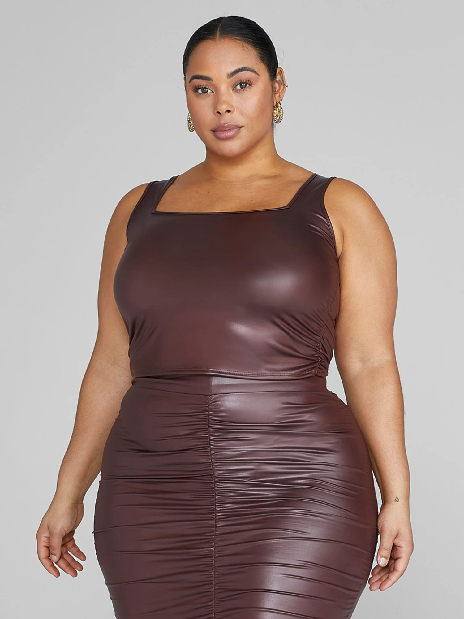 Chantel Leather Look Tank Top - Image 2