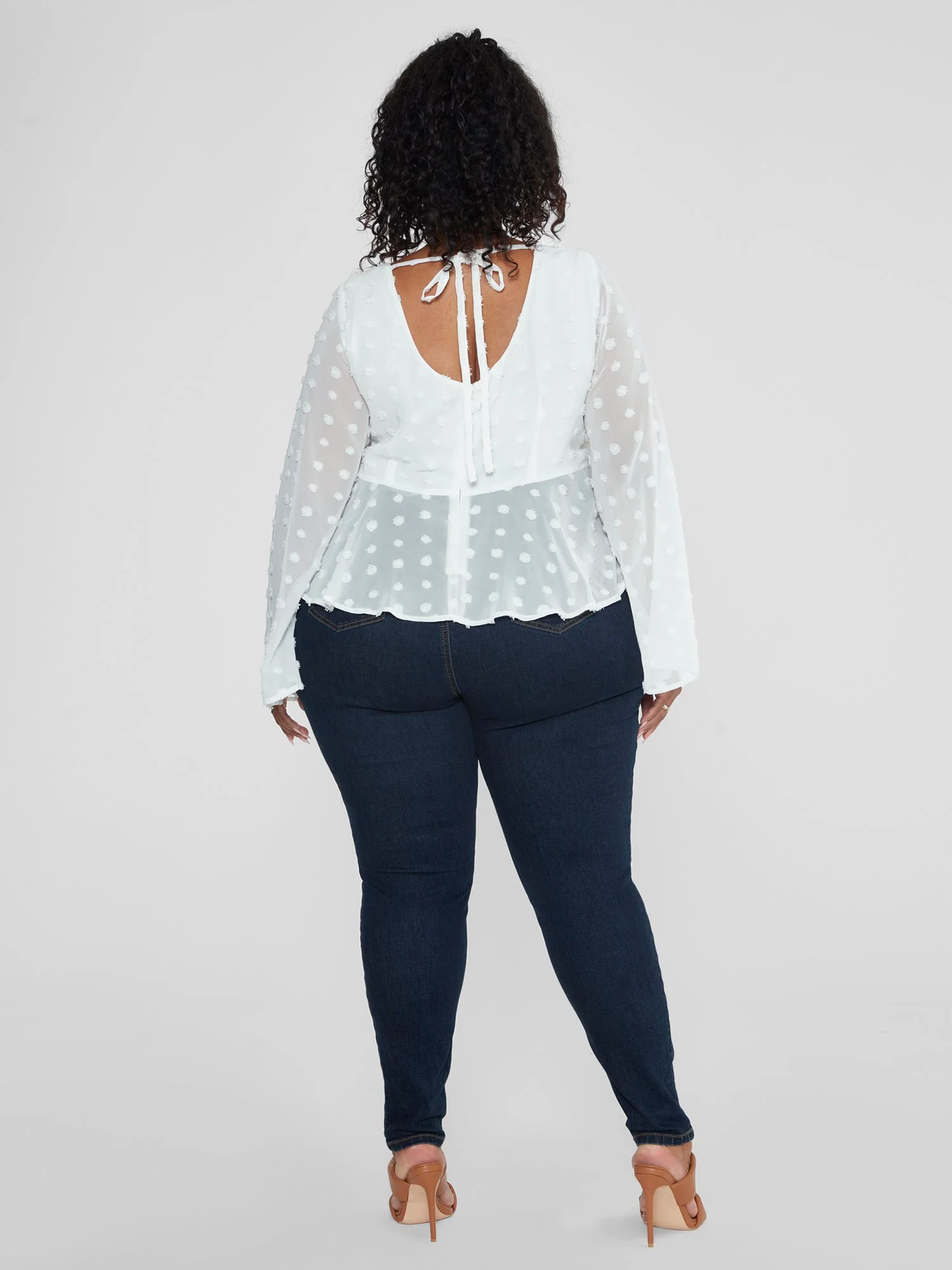 Cheri Swiss Dot Peplum Top - Image 4