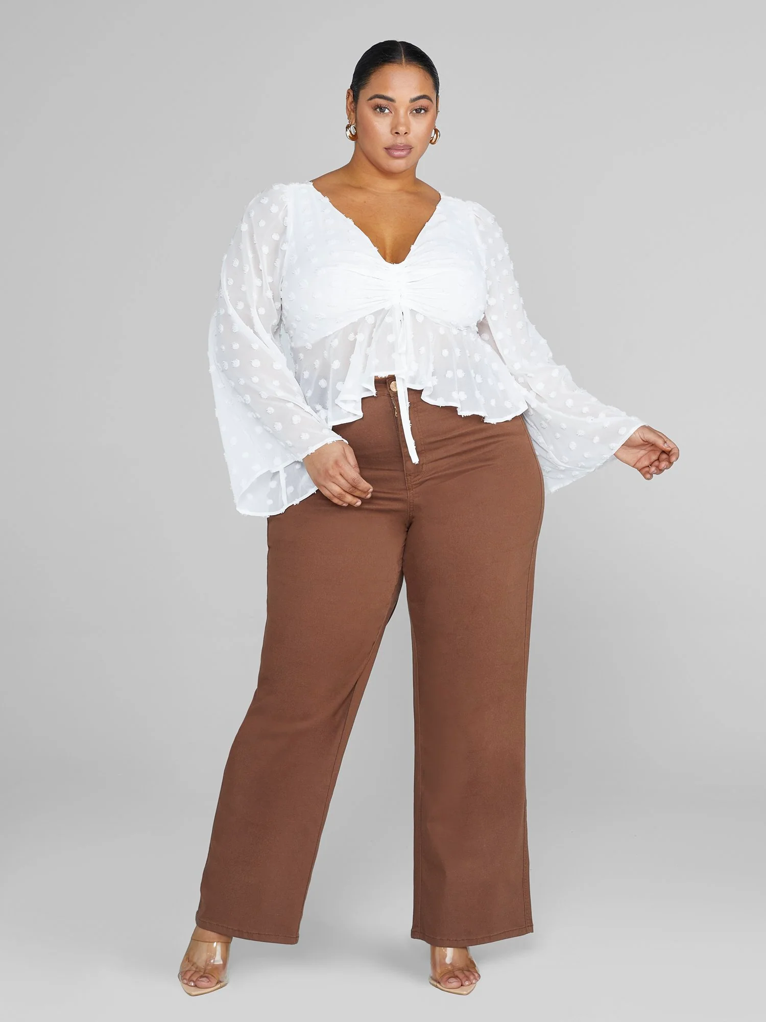 Cheri Swiss Dot Peplum Top - Image 5
