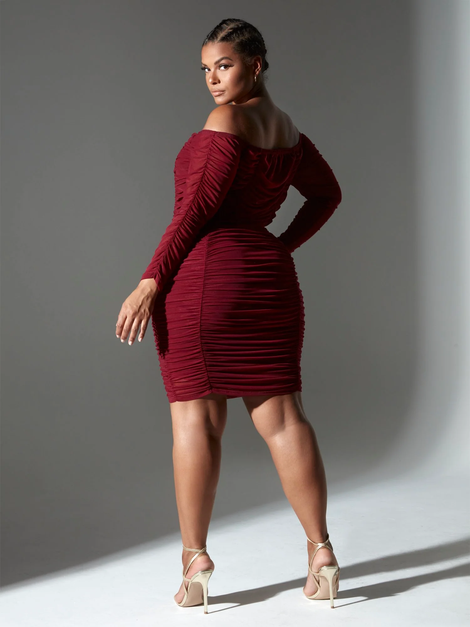 Claudia Ruched Mesh Dress - Image 3