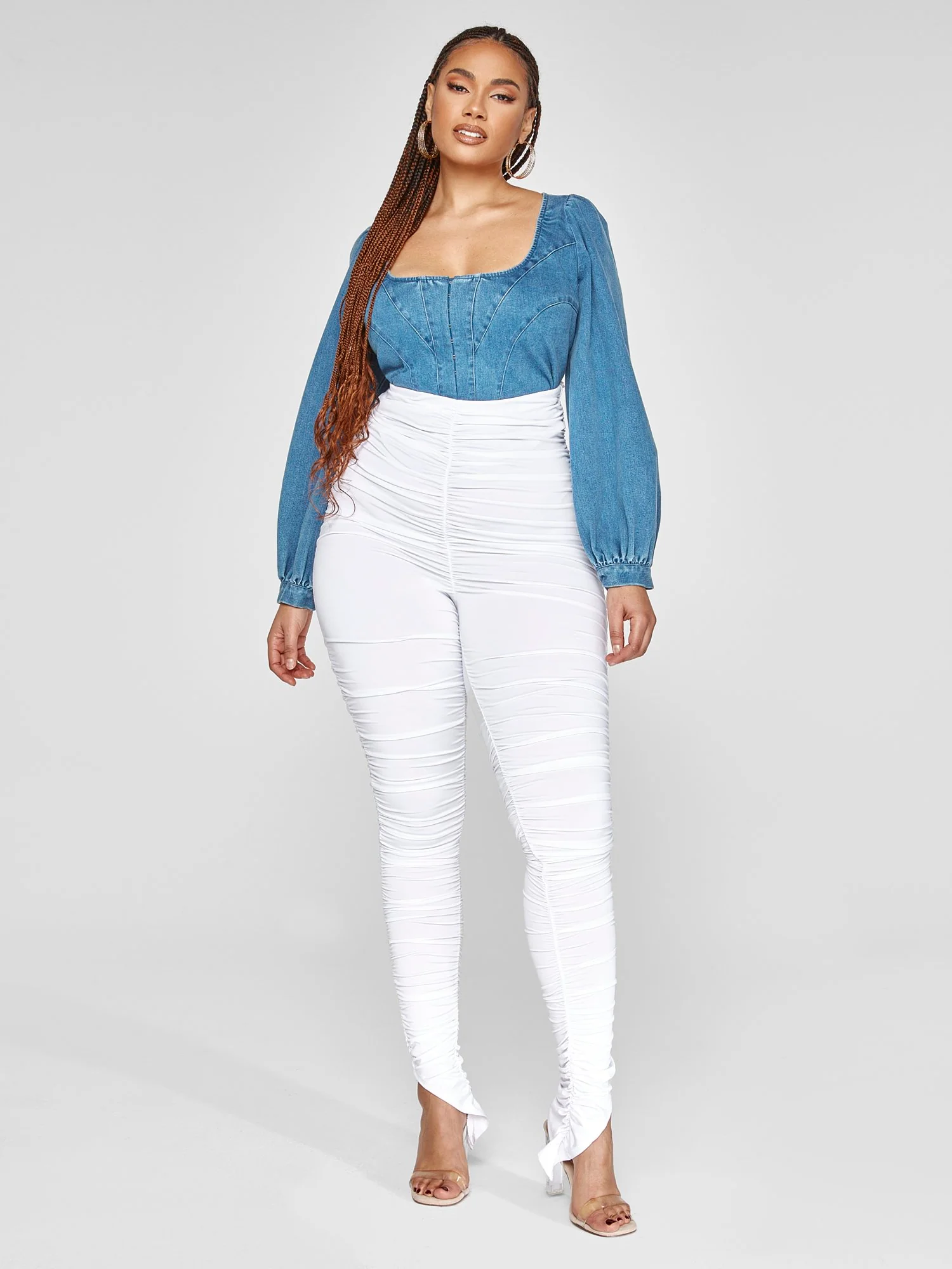 Coco High Waisted Ruched Pants - Image 3