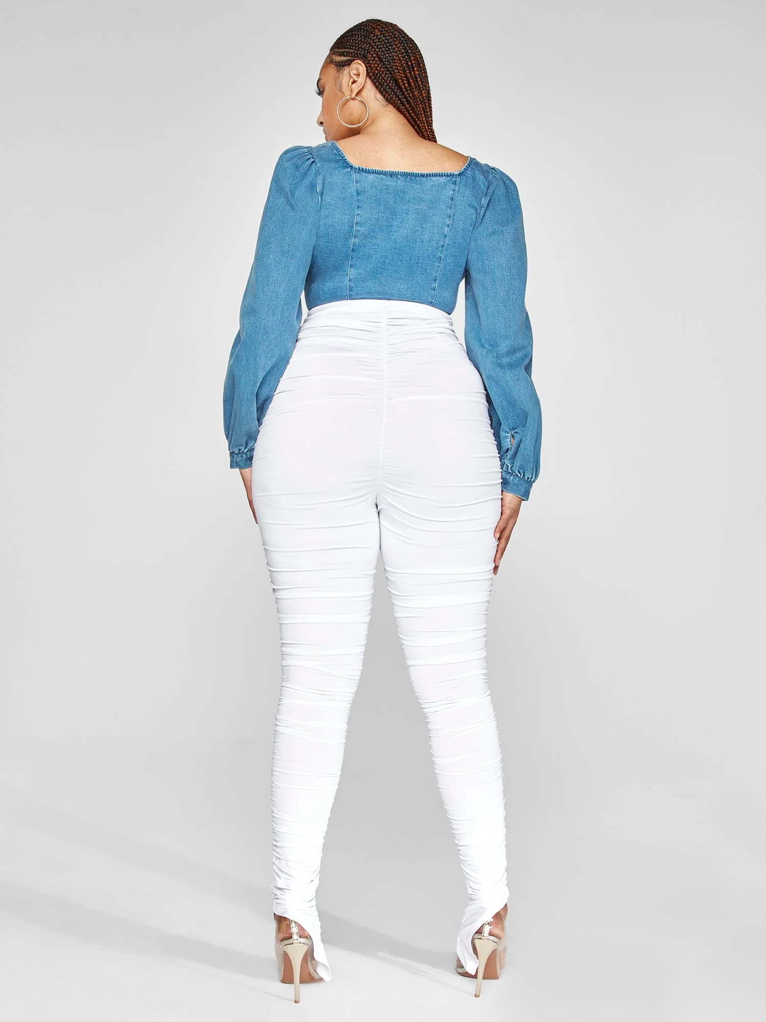 Coco High Waisted Ruched Pants - Image 4