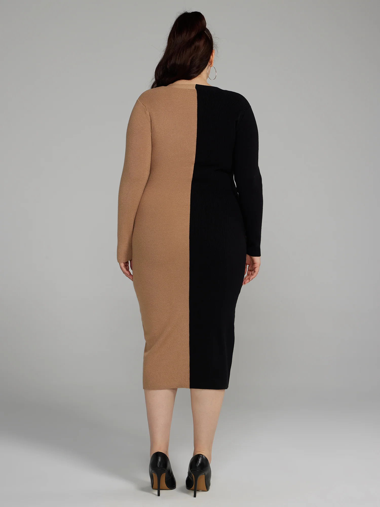 Colorblock Midi Sweater Dress - Image 3