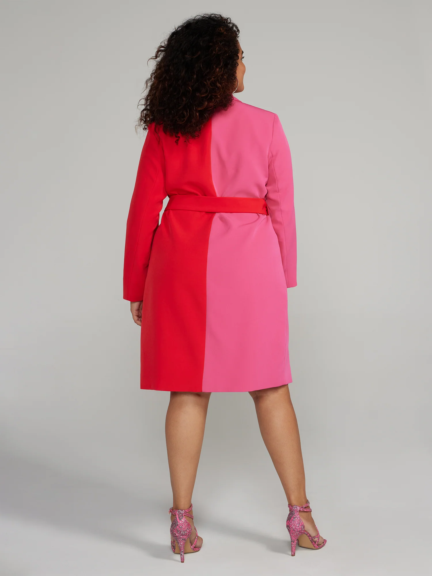 Colorblock Side-Tie Blazer Dress - Image 3