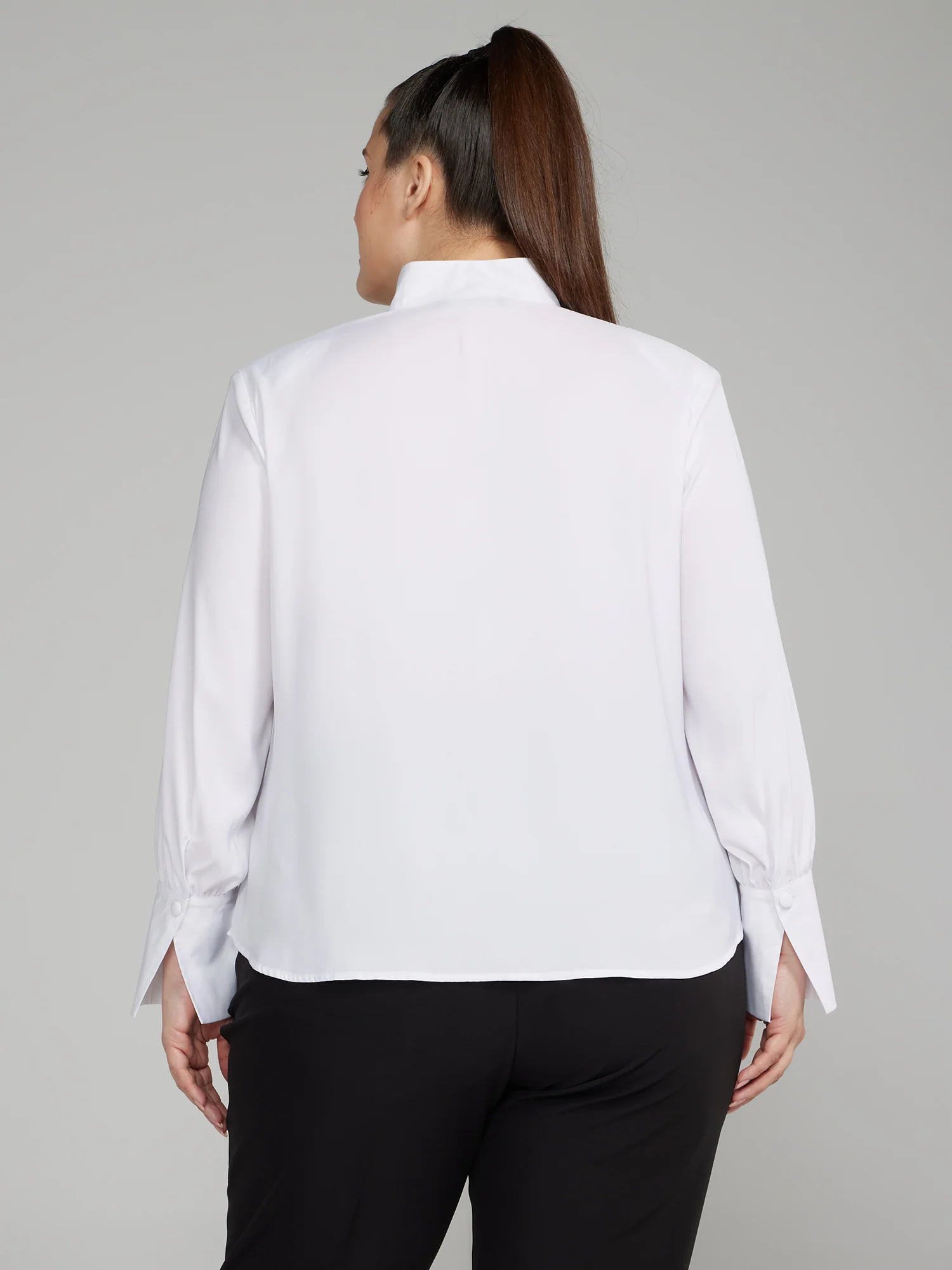 Cowl Neck Blouse with Detachable Necklace - Image 3
