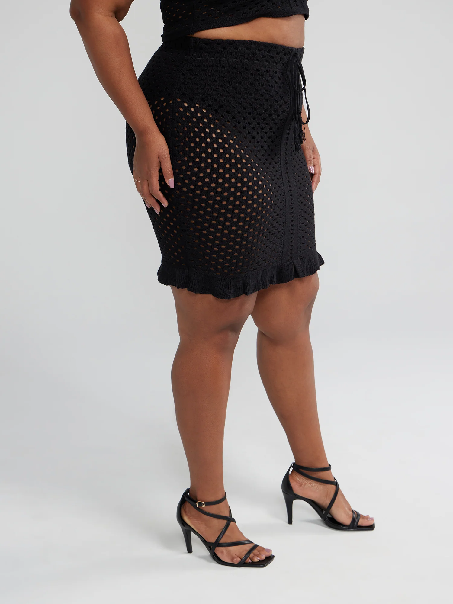 Crochet Knit Ruffle Skirt - Image 2