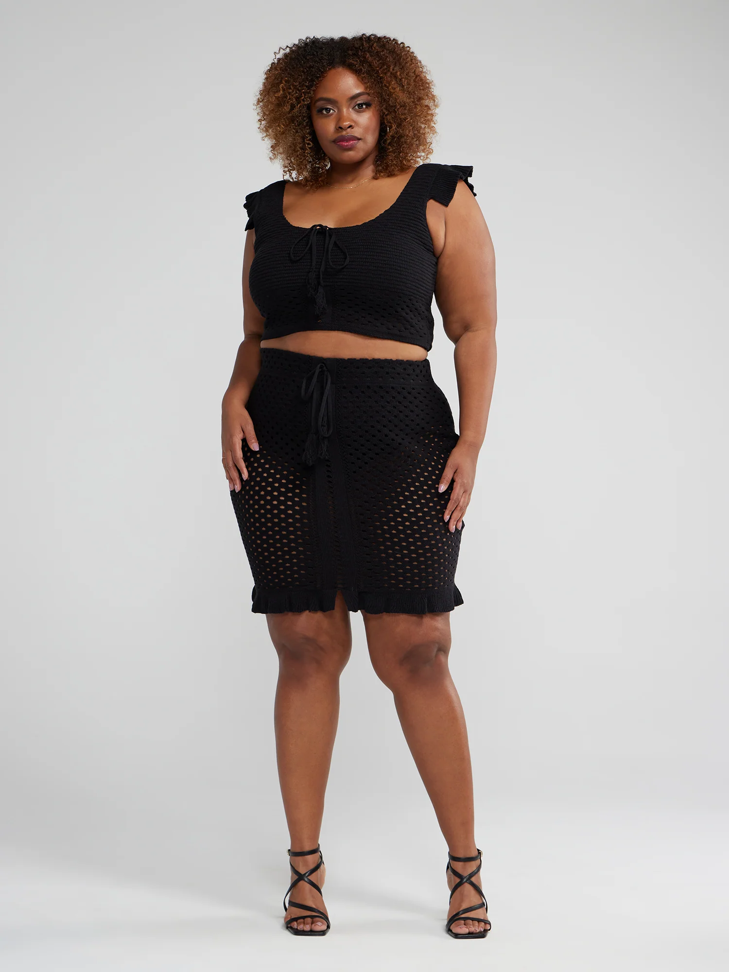 Crochet Knit Ruffle Skirt - Image 4