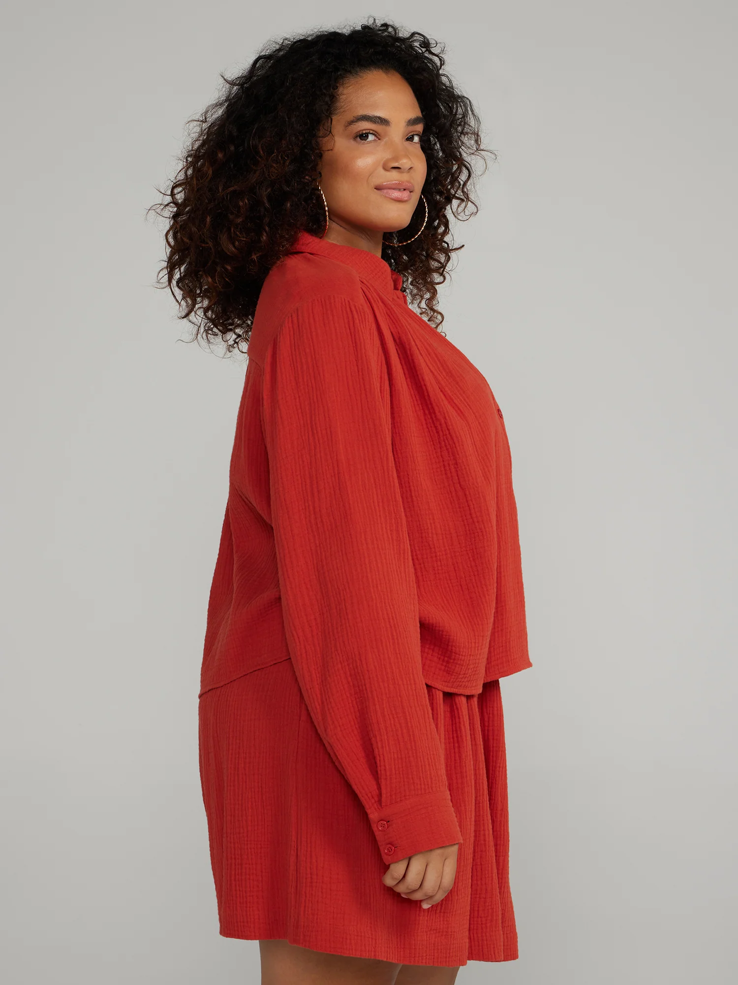 Cropped Length Button-Down Shirt - Image 2