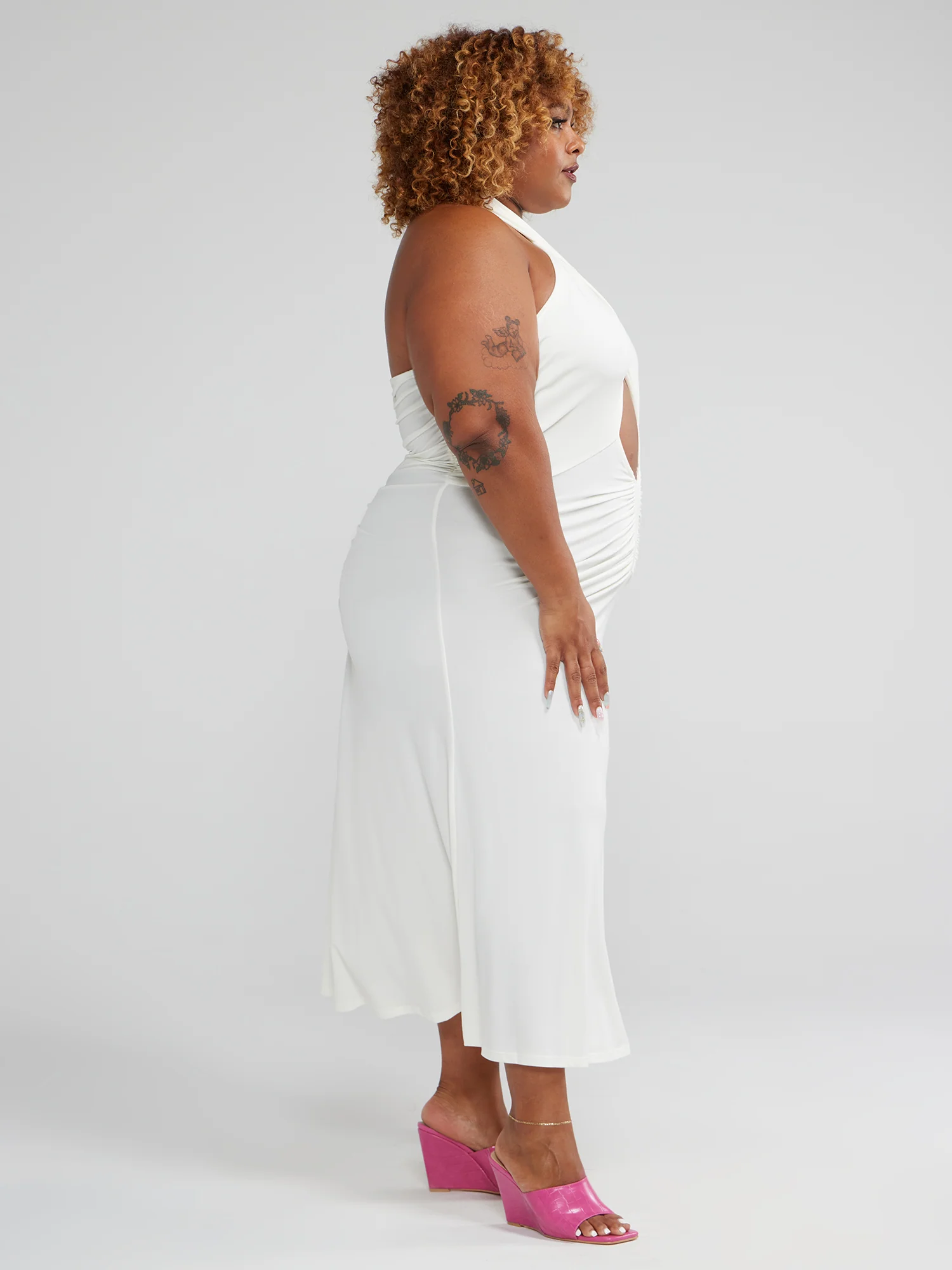 Crystal Crossneck Midi Dress - Image 3