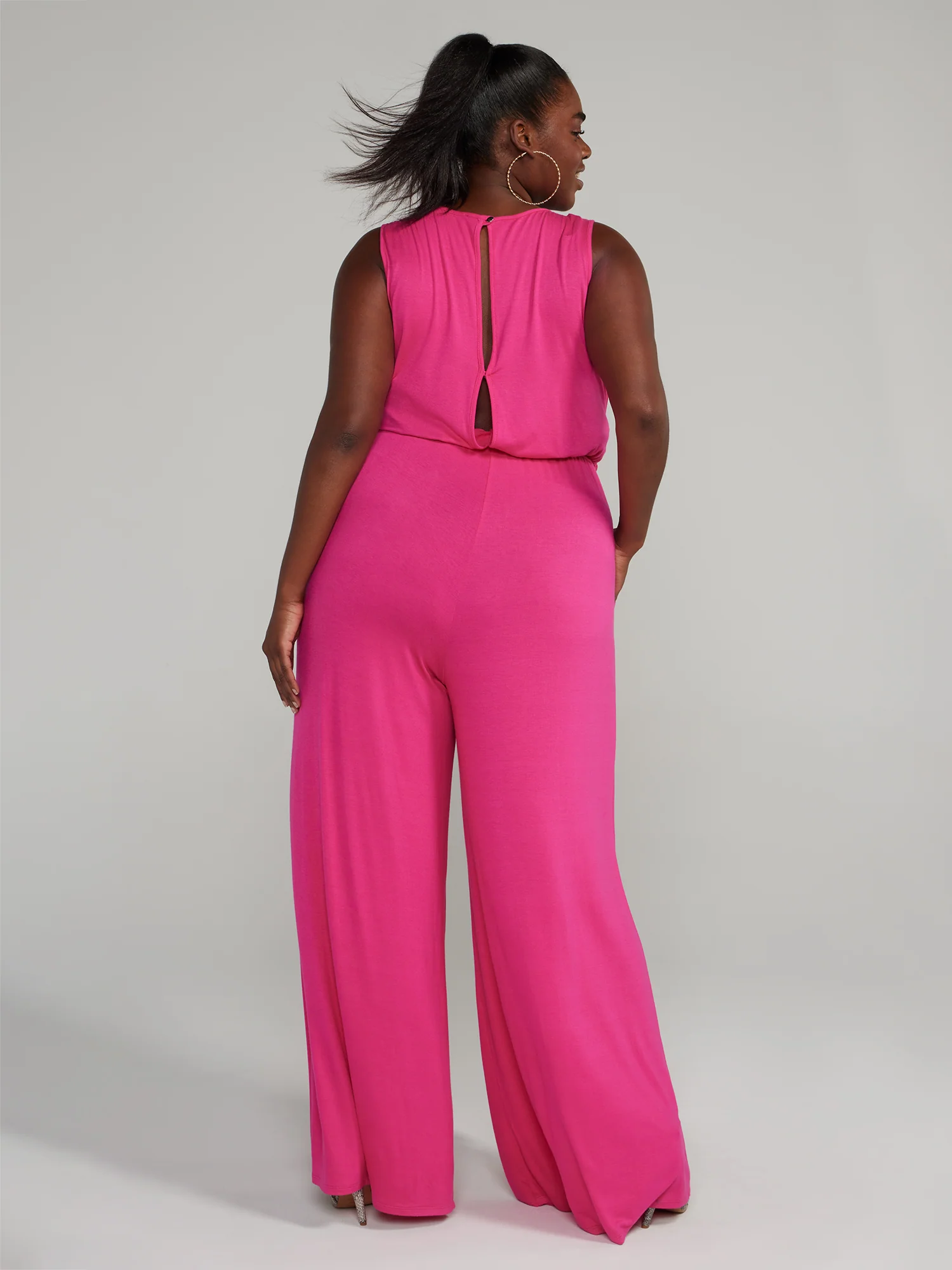 Cutout Tie Waist Knit Jumpsuit - Image 7