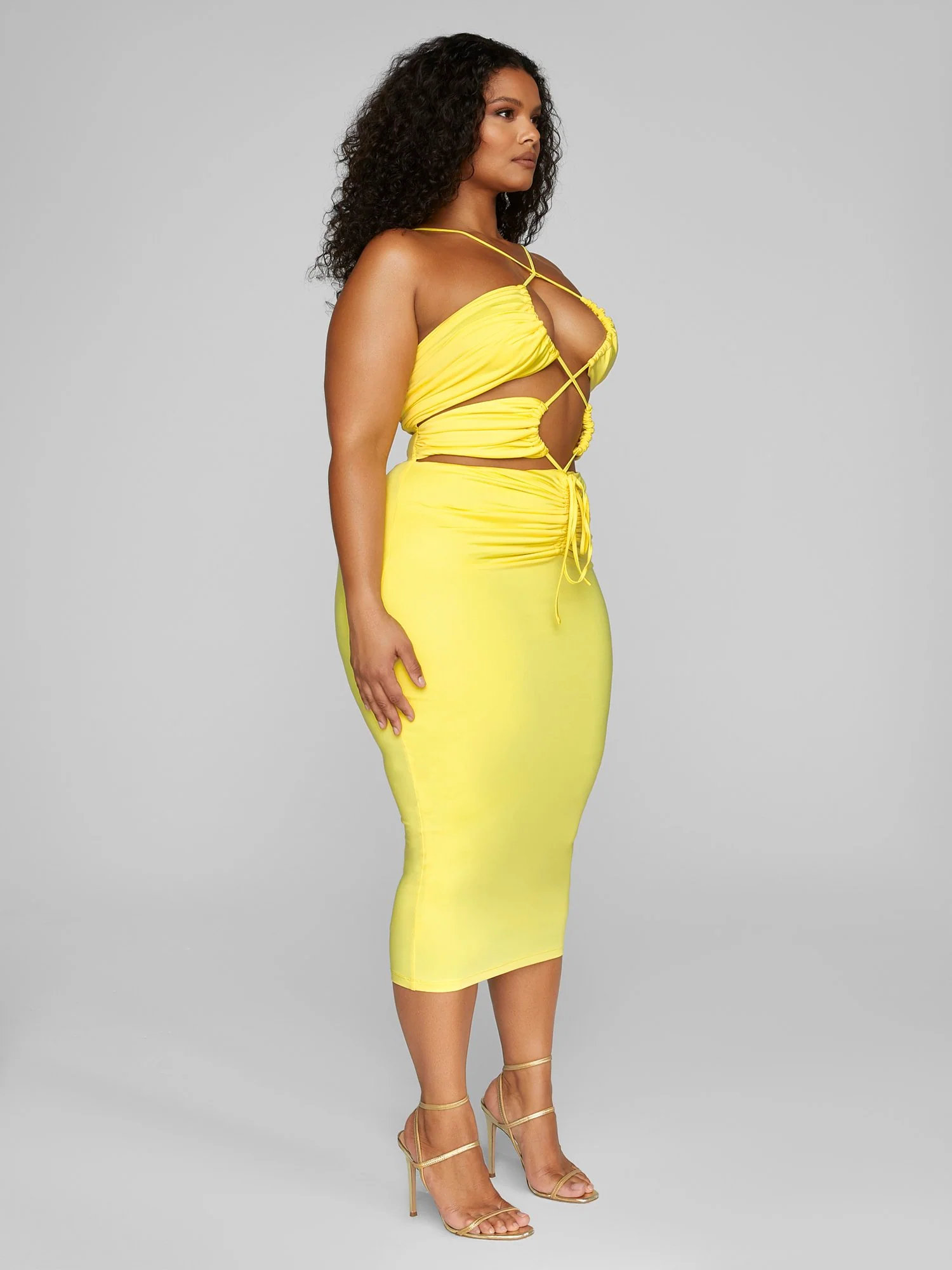 Dahlia Drawstring Detail Midi Dress - Leslie Sidora x FTF - Image 7
