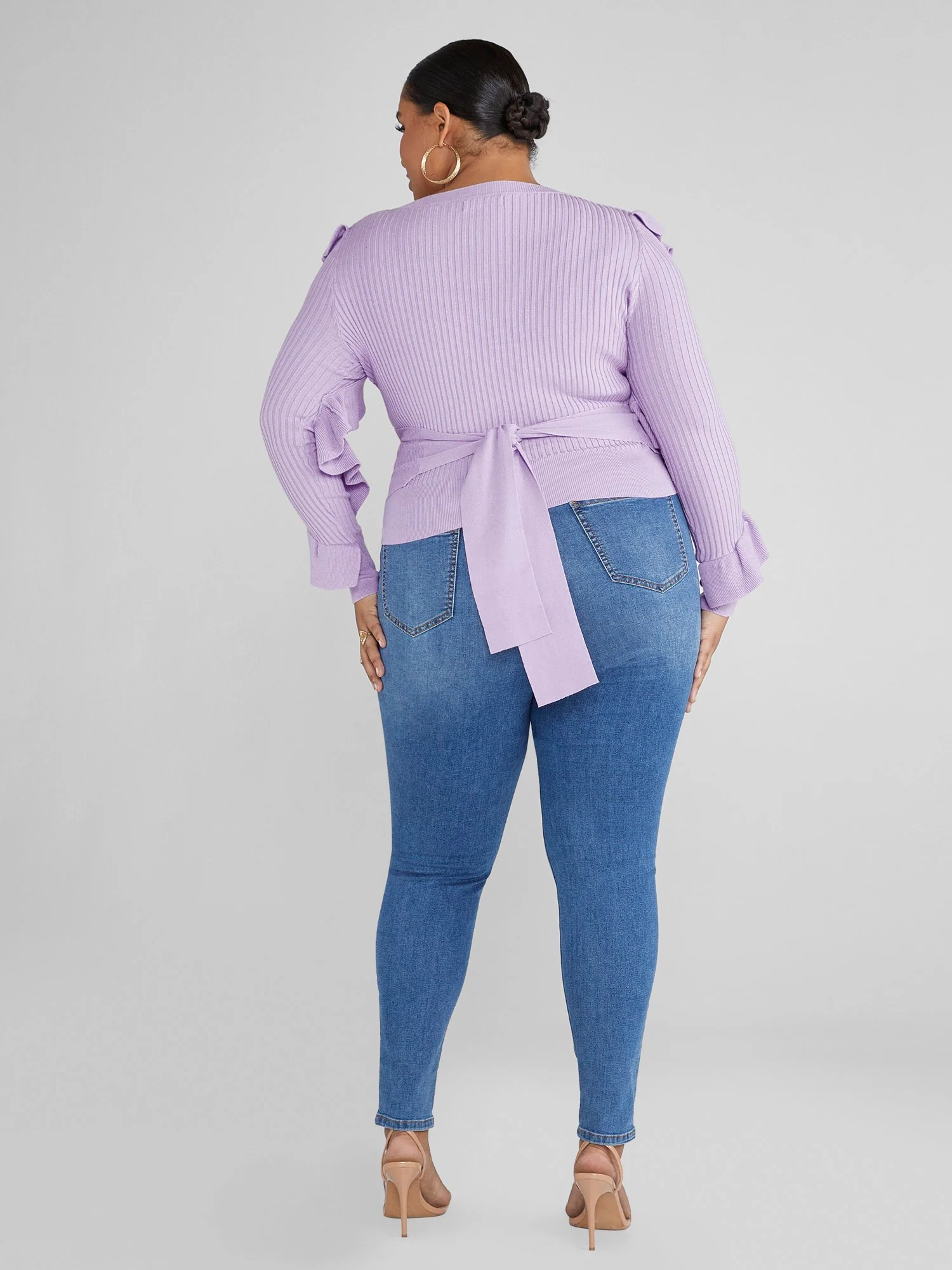 Dahlia Ruffle Detail Wrap Sweater - Image 4