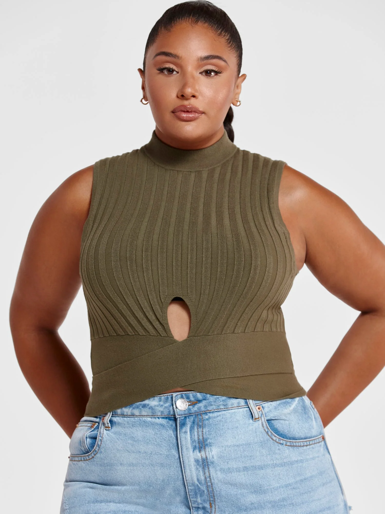 Daja Ribbed Knit Sleeveless Top - Image 2