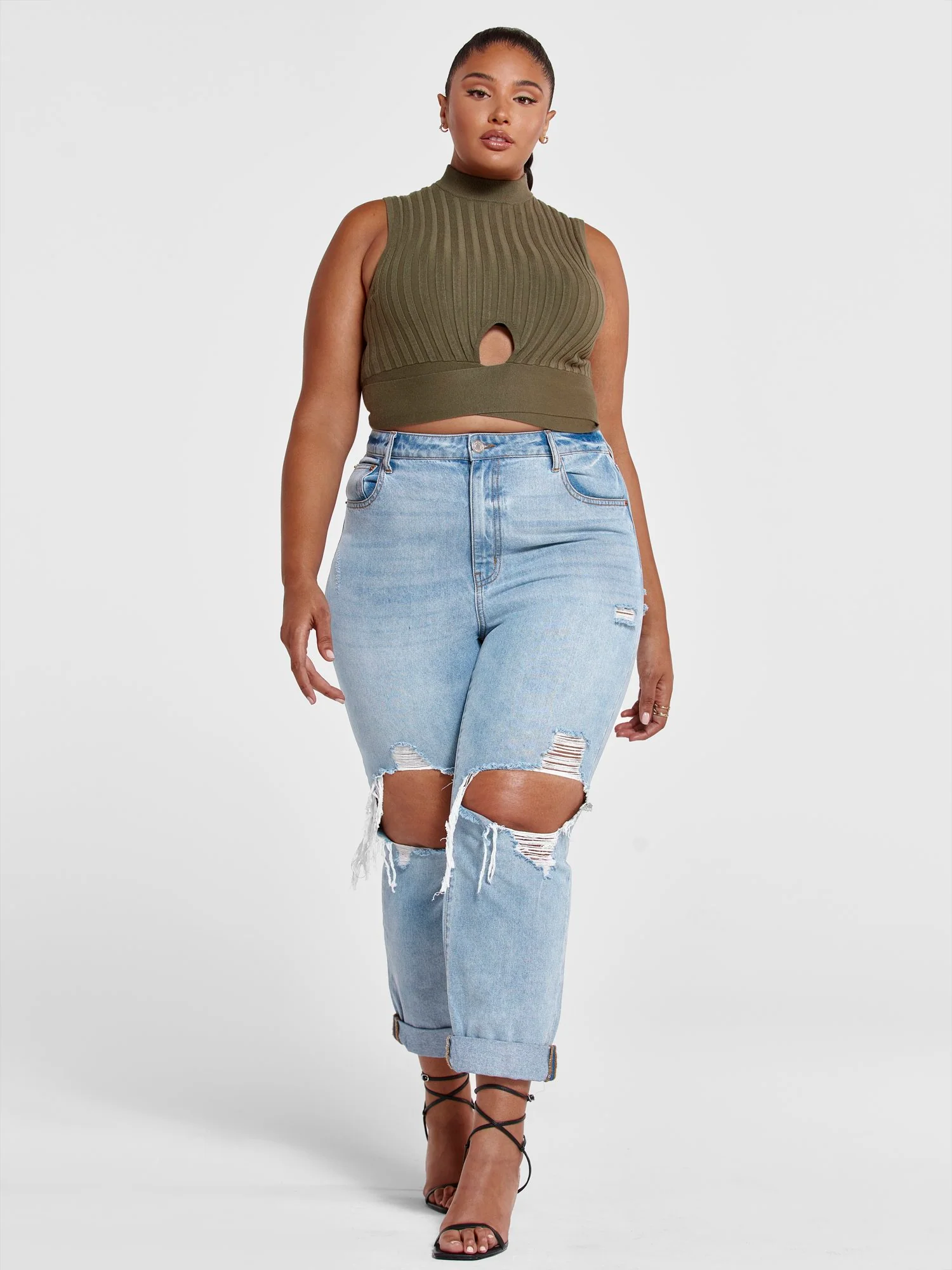 Daja Ribbed Knit Sleeveless Top - Image 4