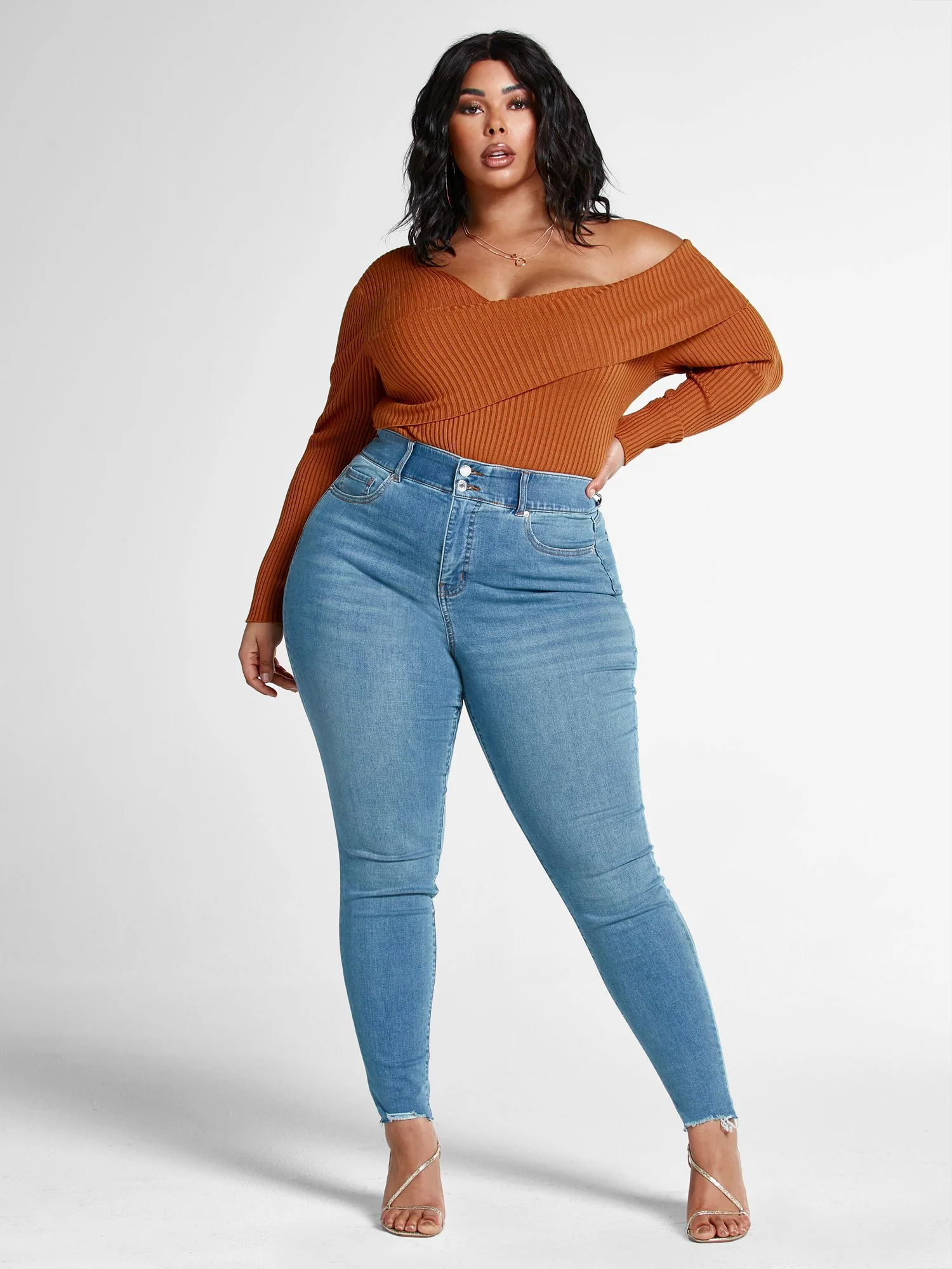 Dakota One Shoulder Foldover Sweater - Image 4