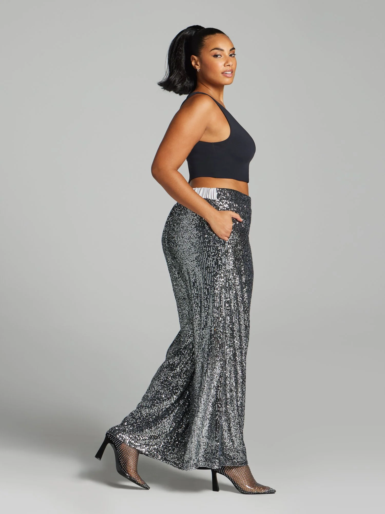 Damaris Sequin Flare Leg Pants - Image 4