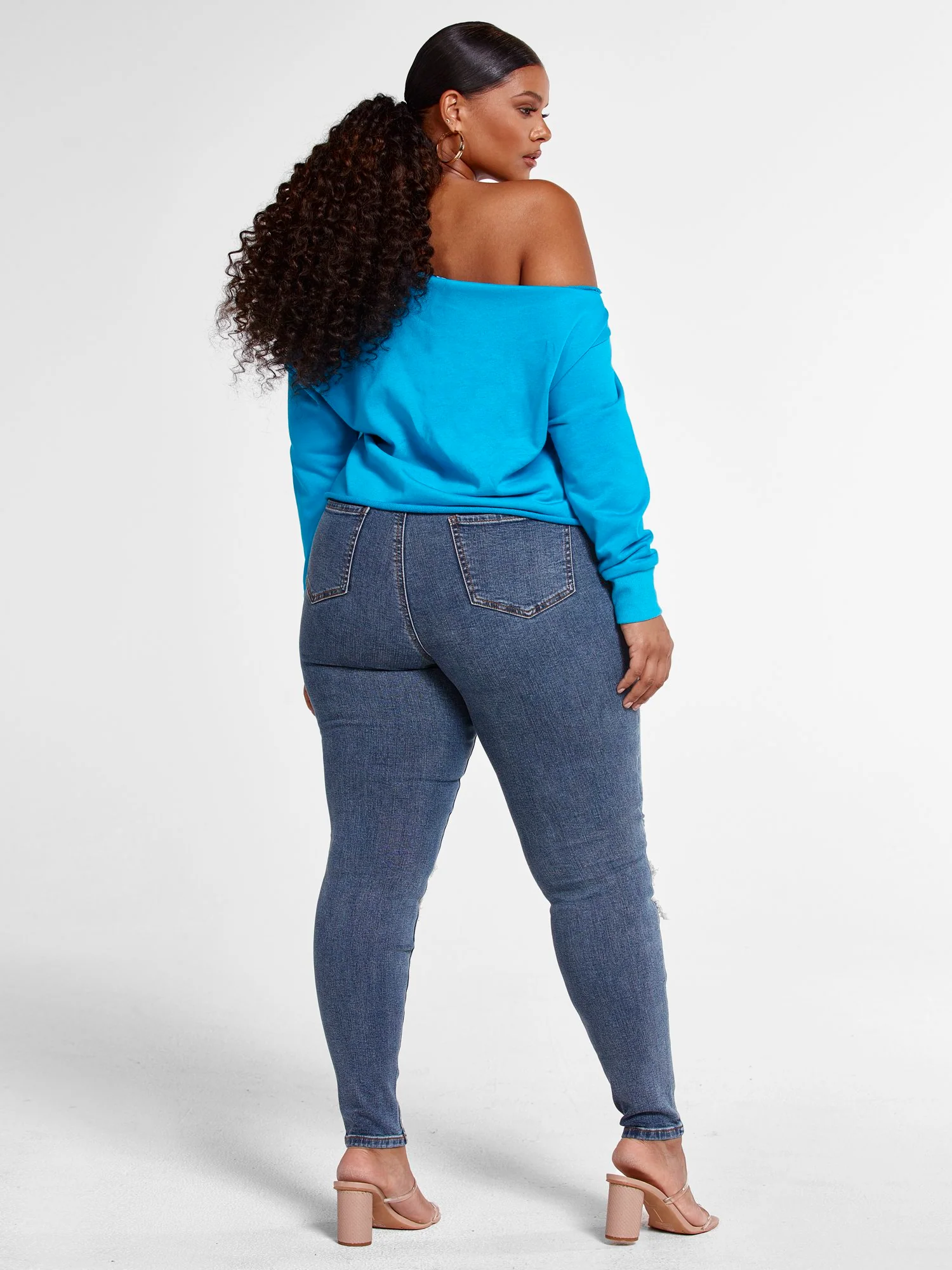 Daphne Off The Shoulder French Terry Top - Image 5