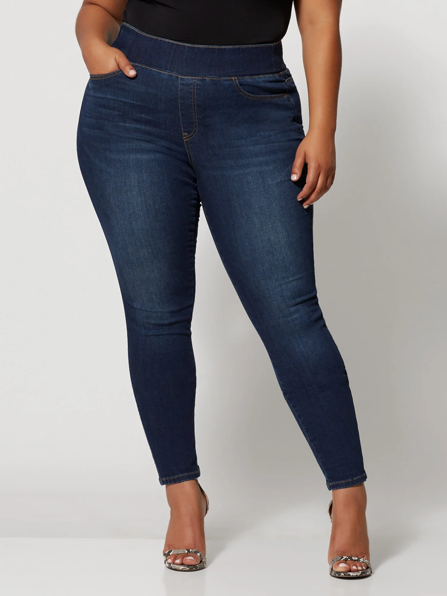 Dark Wash High-Rise Jeggings - Short Inseam - Image 2