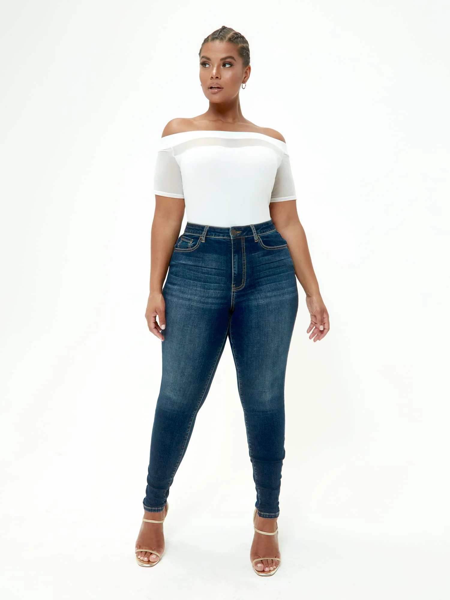 Dark Wash High Rise Super Skinny Jeans - Short Inseam - Image 5