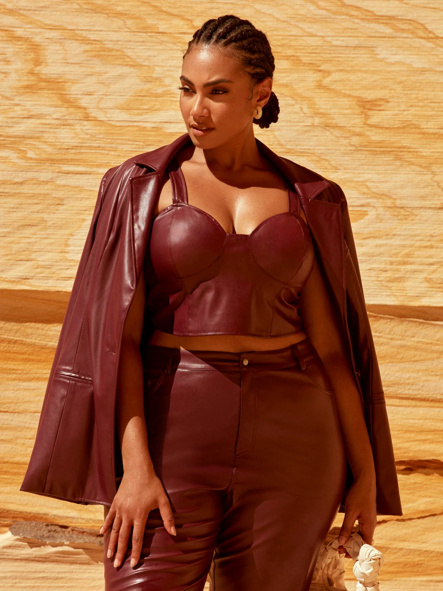 Davina Faux Leather Blazer - Image 6
