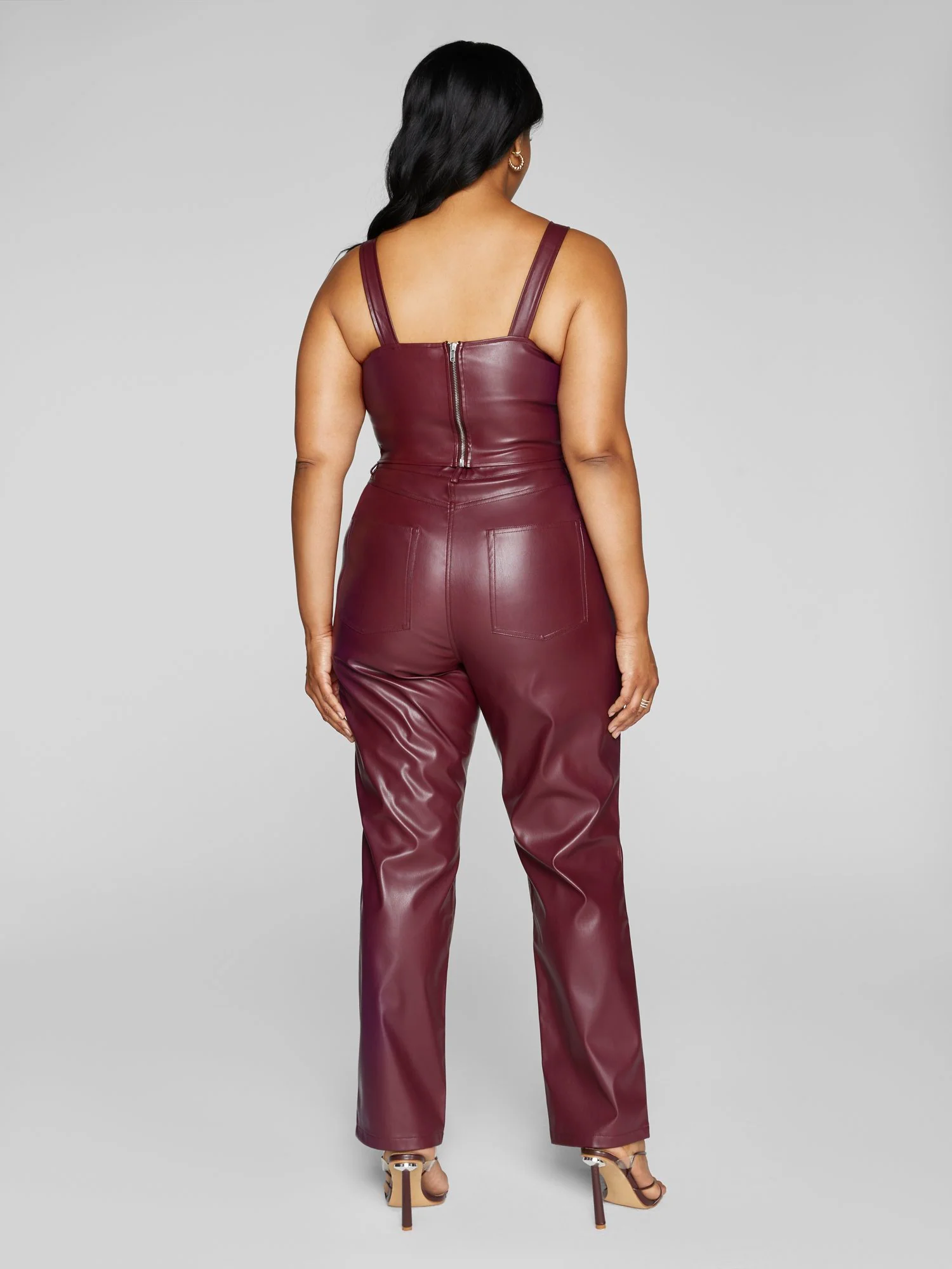 Davina Faux Leather Crop Top - Image 4