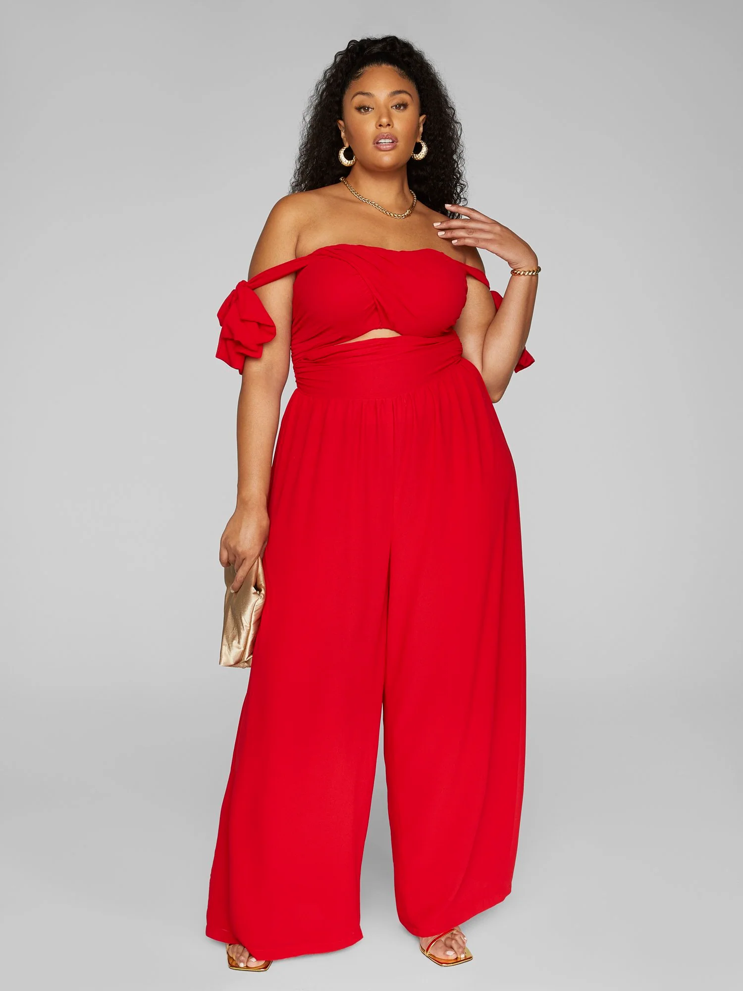 Dinah Off-Shoulder Chiffon Jumpsuit - Image 3
