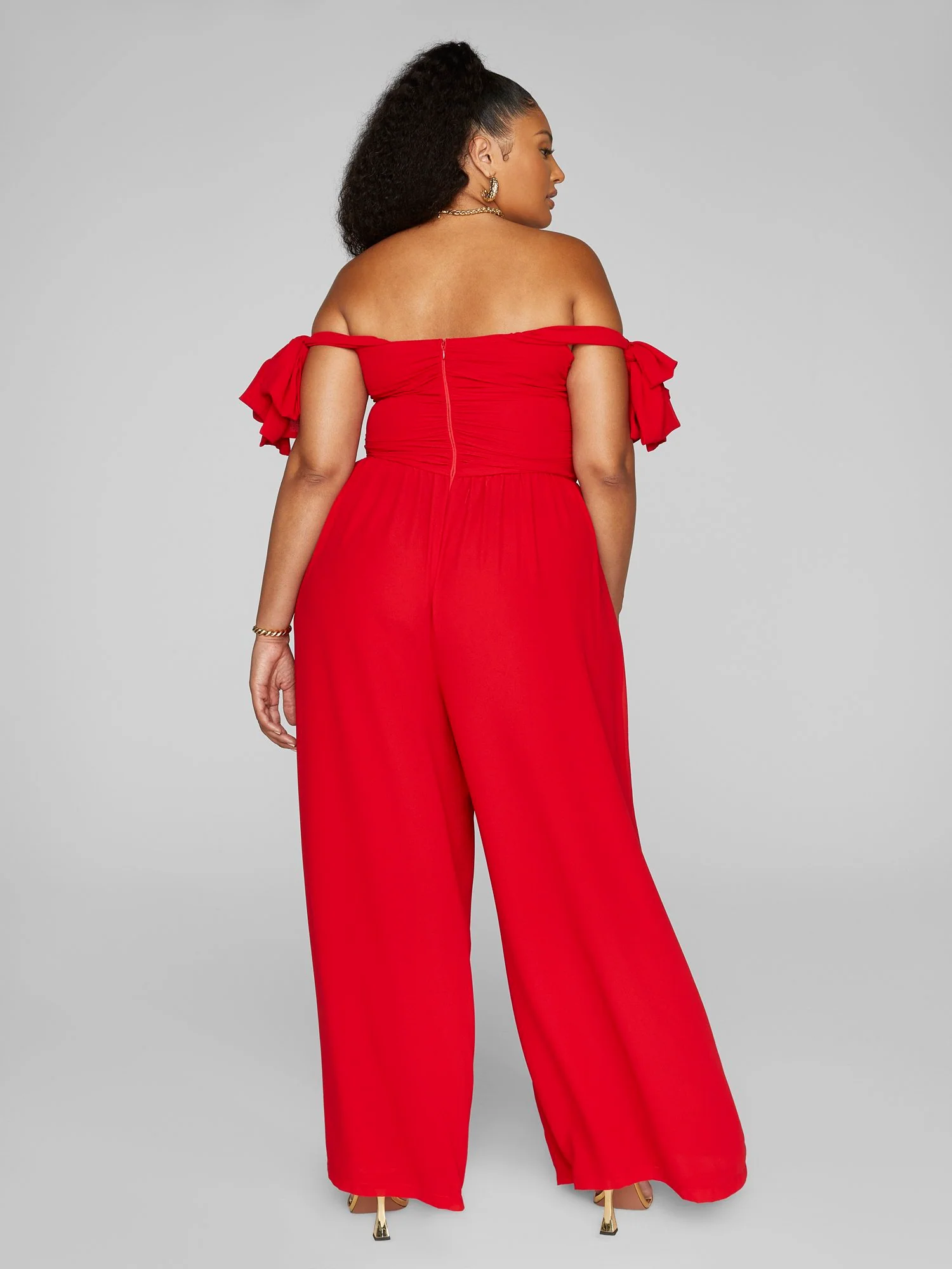 Dinah Off-Shoulder Chiffon Jumpsuit - Image 4
