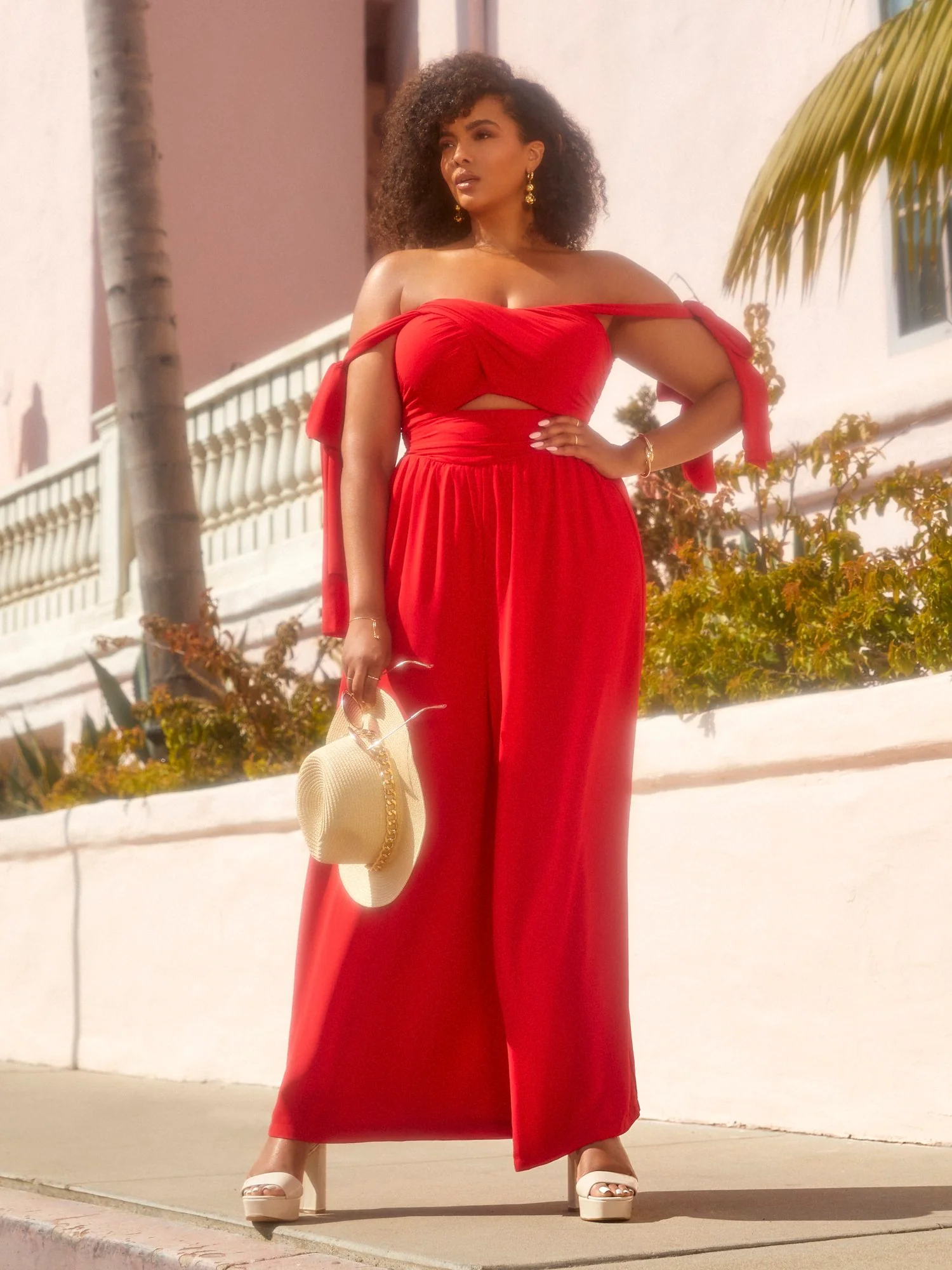 Dinah Off-Shoulder Chiffon Jumpsuit - Image 5