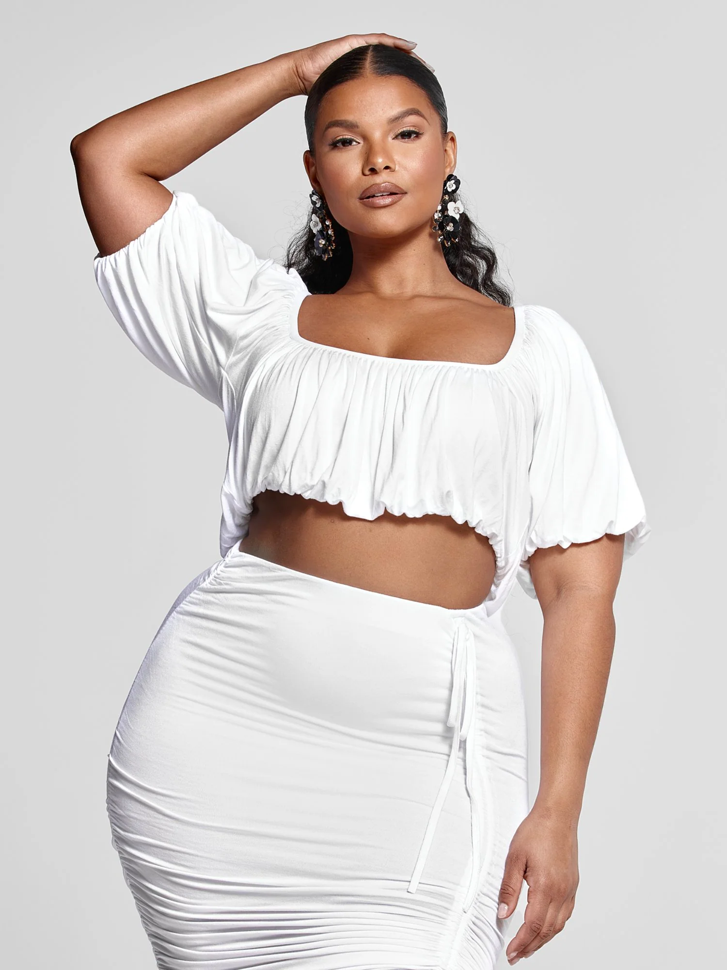 Doreen Off The Shoulder Bubble Hem Top - Image 2