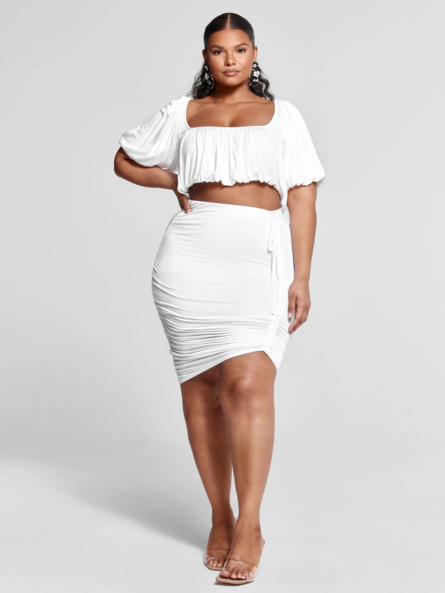 Doreen Off The Shoulder Bubble Hem Top - Image 4