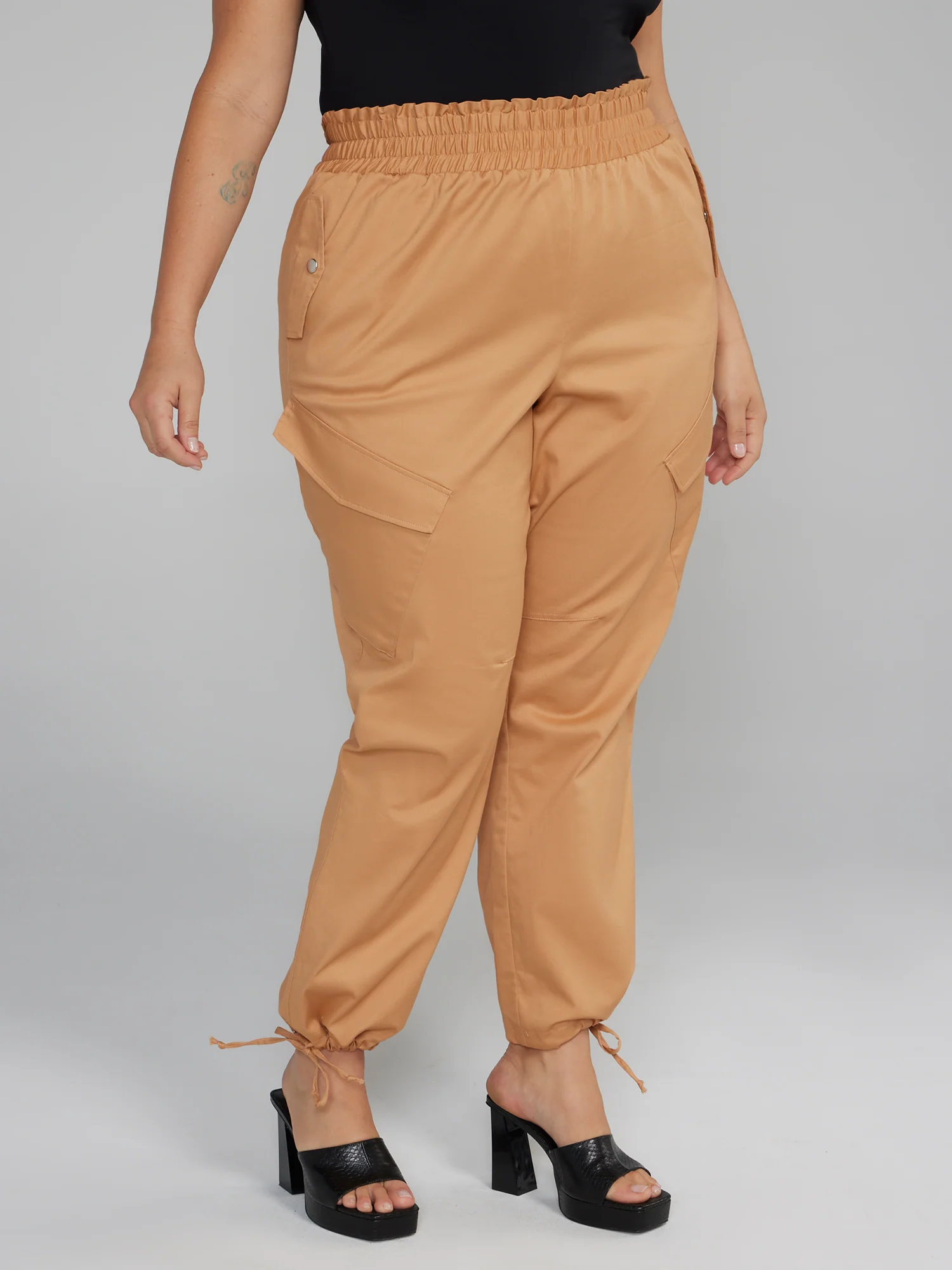 Drawstring Hem Cargo Joggers - Image 2