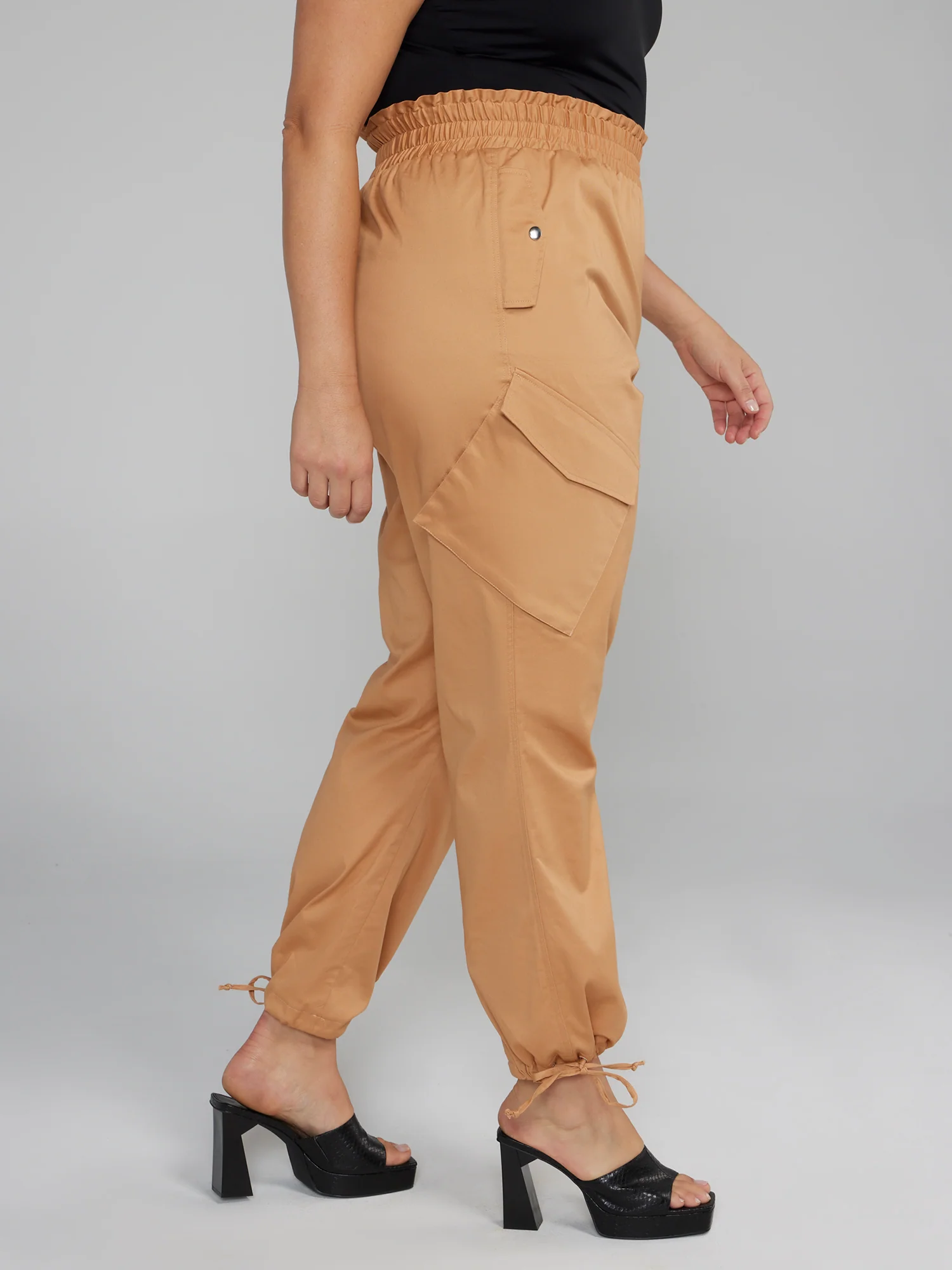 Drawstring Hem Cargo Joggers - Image 3