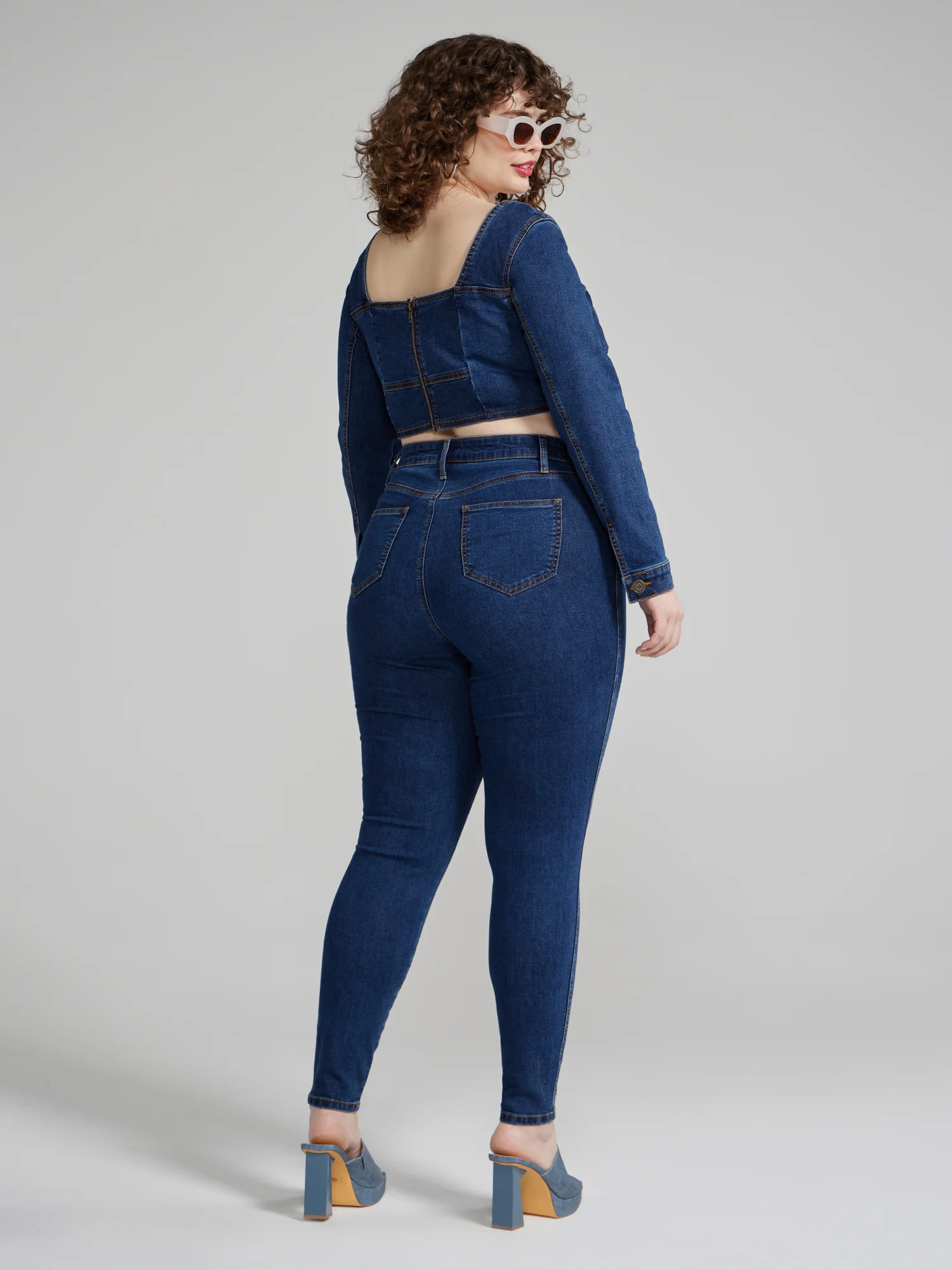 Draya Cropped Denim Top - Image 3