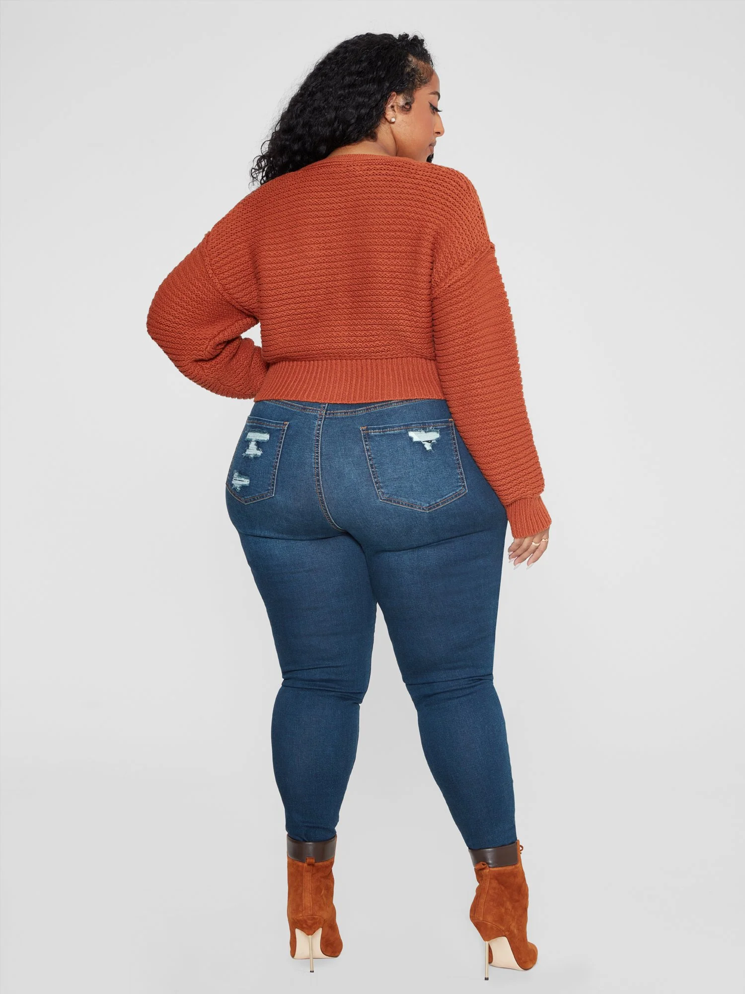 Elena Button-Down Cropped Cardigan - Image 4