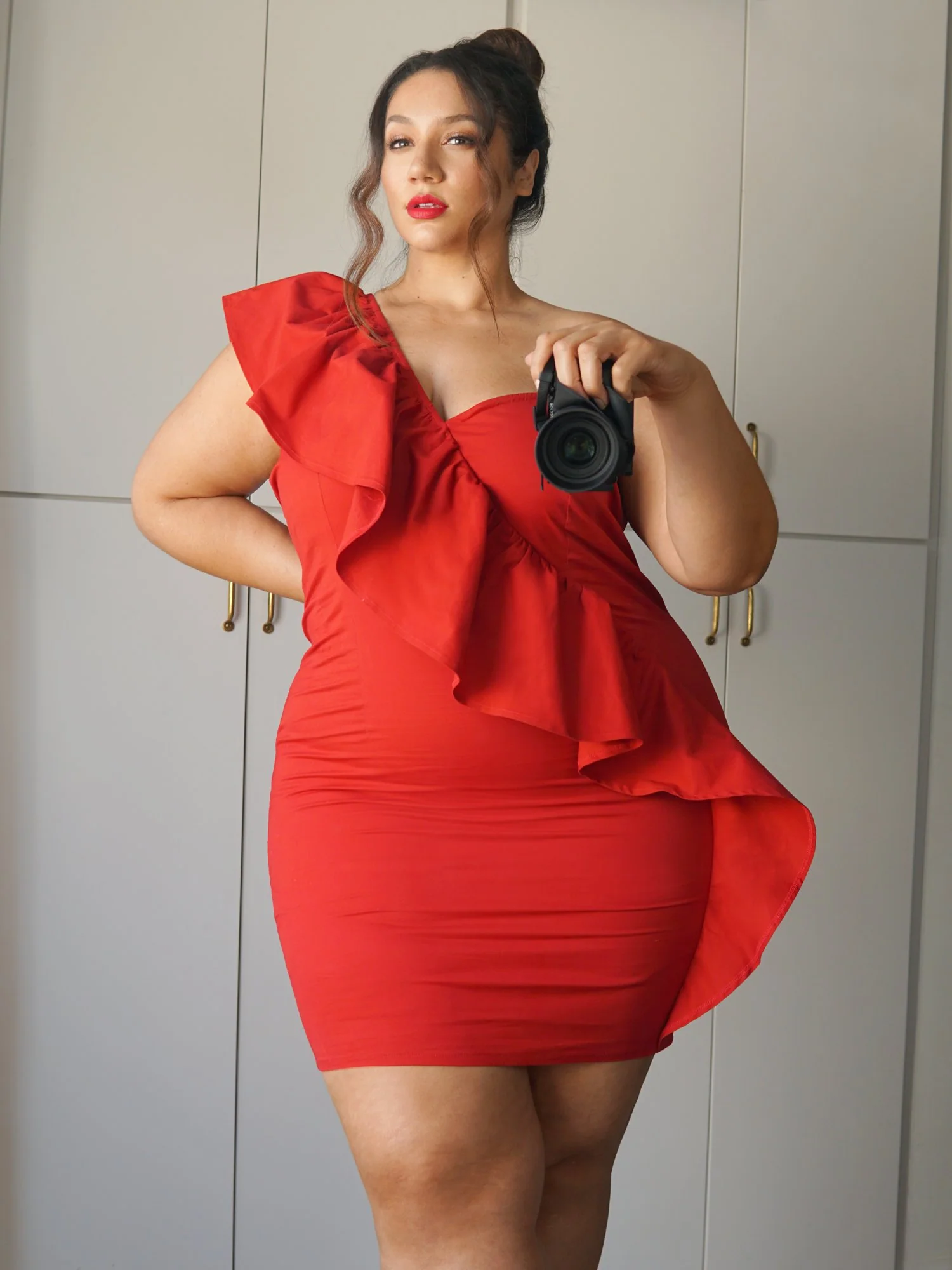 Eliza One Shoulder Ruffle Dress - Image 5