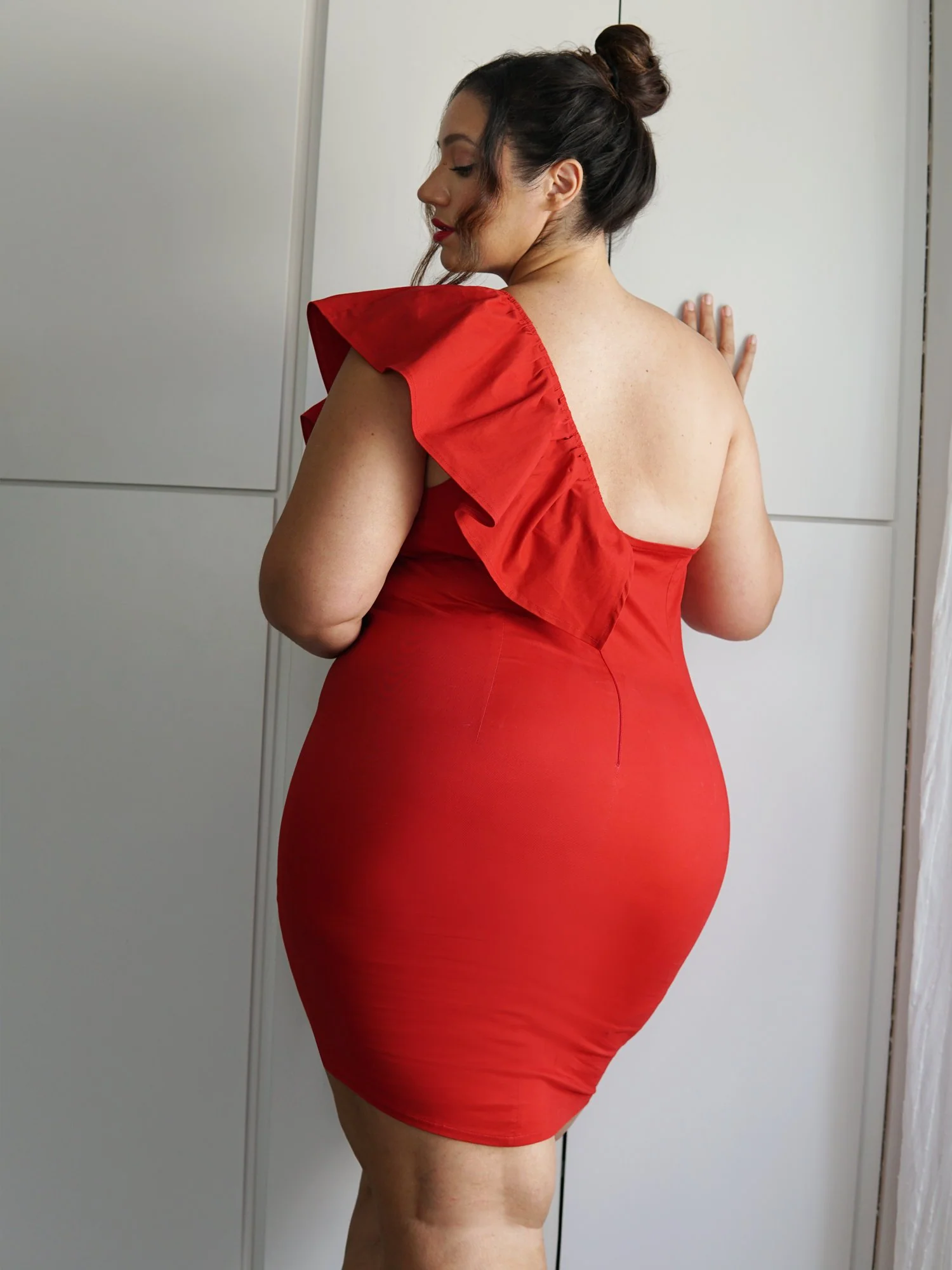 Eliza One Shoulder Ruffle Dress - Image 6