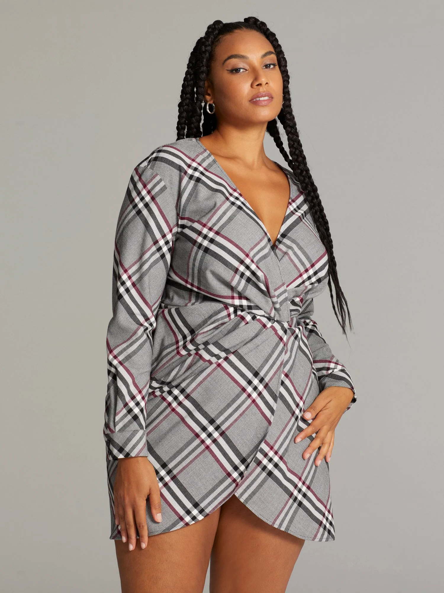 Emmalee Plaid V-Neck Dress - Image 3