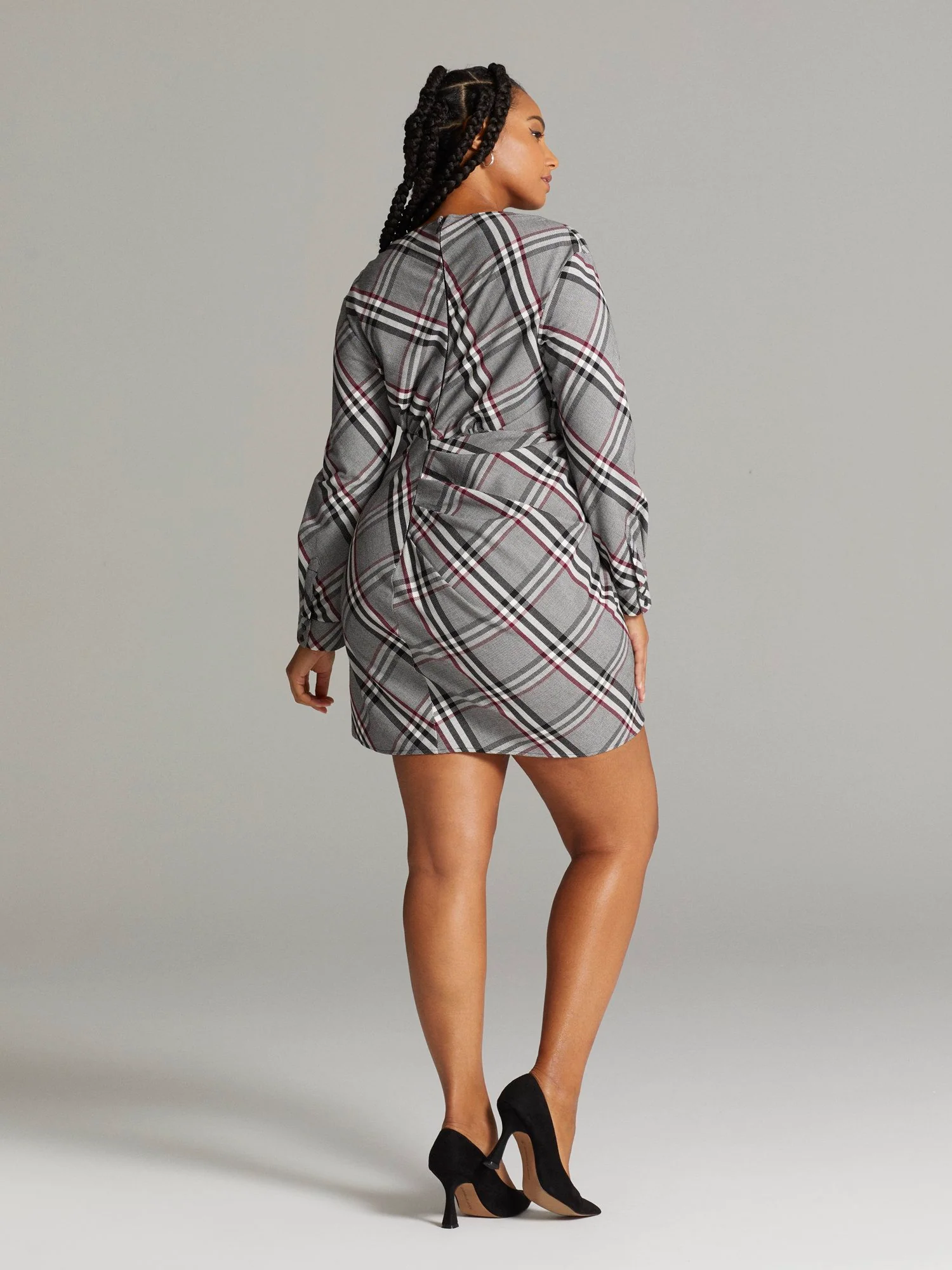 Emmalee Plaid V-Neck Dress - Image 4