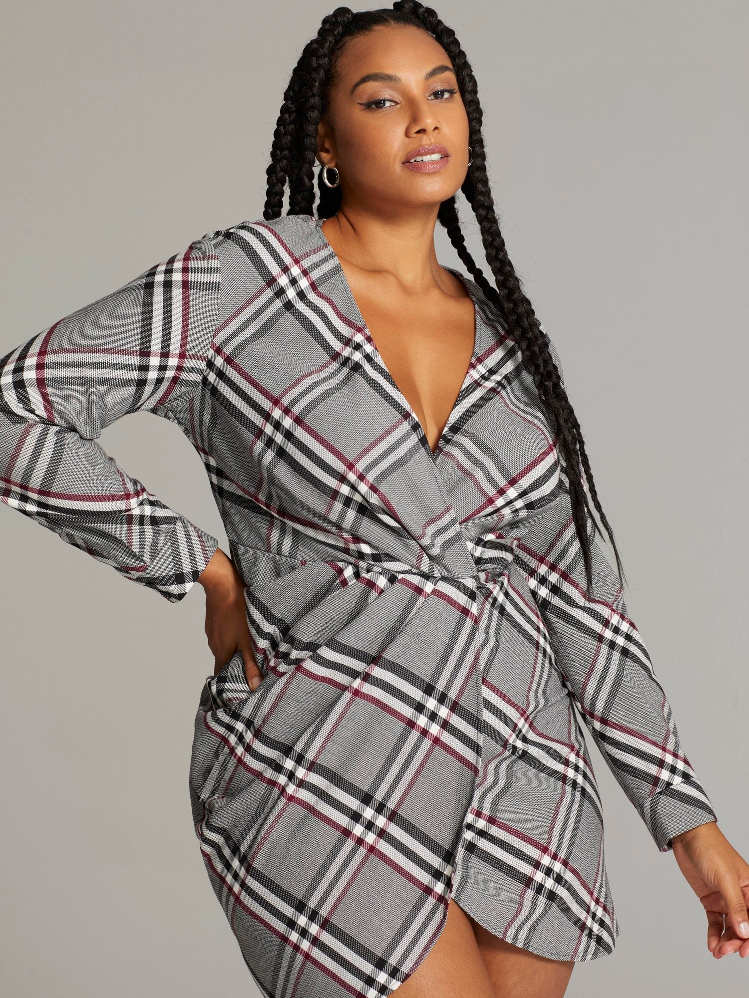 Emmalee Plaid V-Neck Dress - Image 6