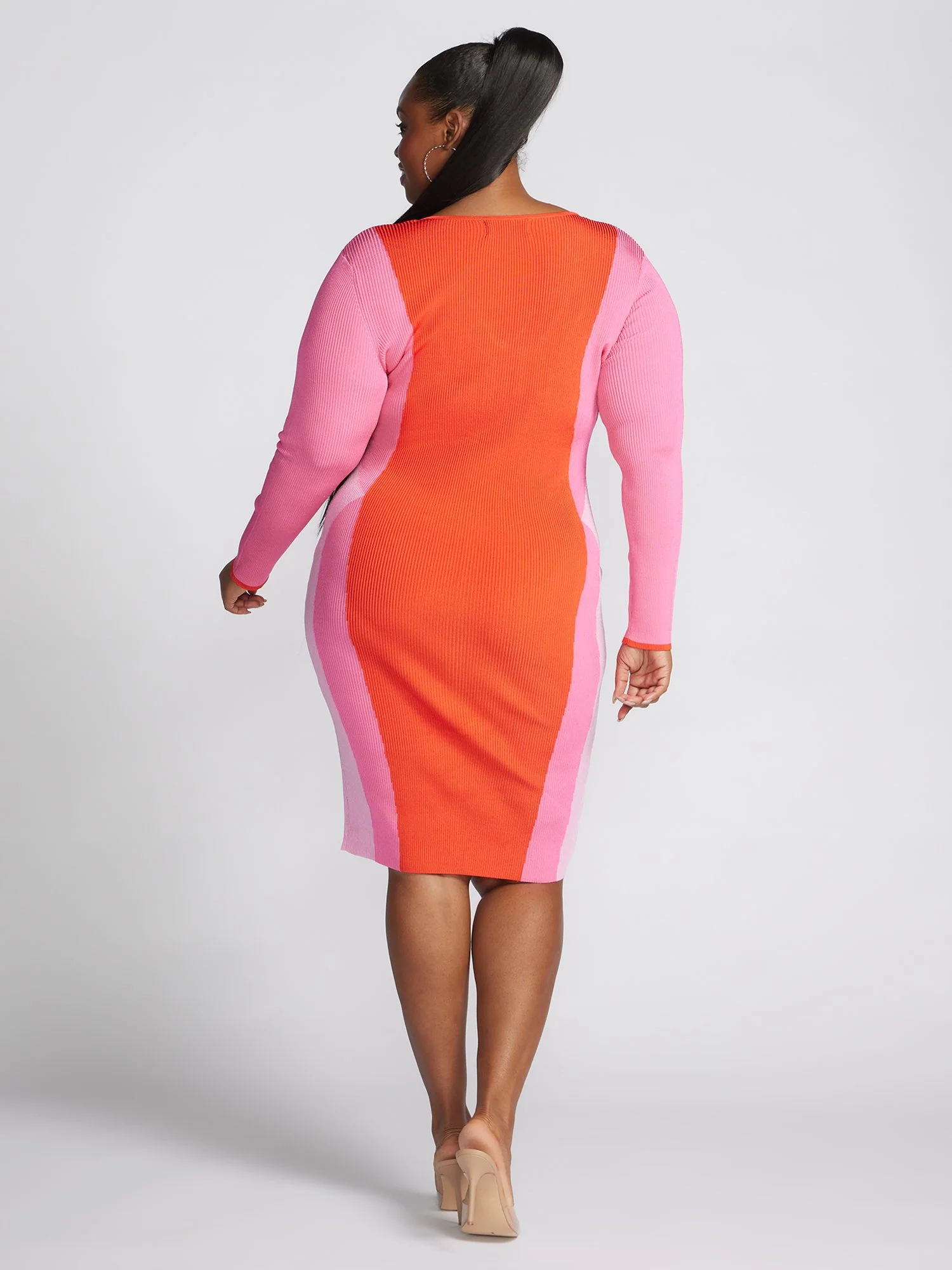 Emmesha Colorblock Ribbed Knit Sweater Dress - Image 2
